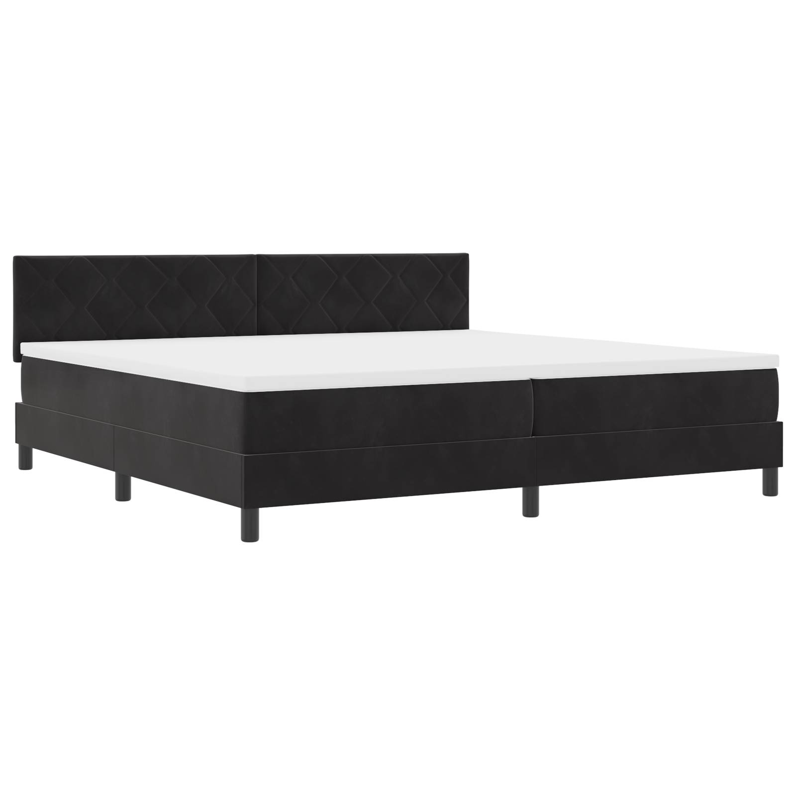 vidaXL Boxspringbett mit Matratze Schwarz 200x200 cm Samt