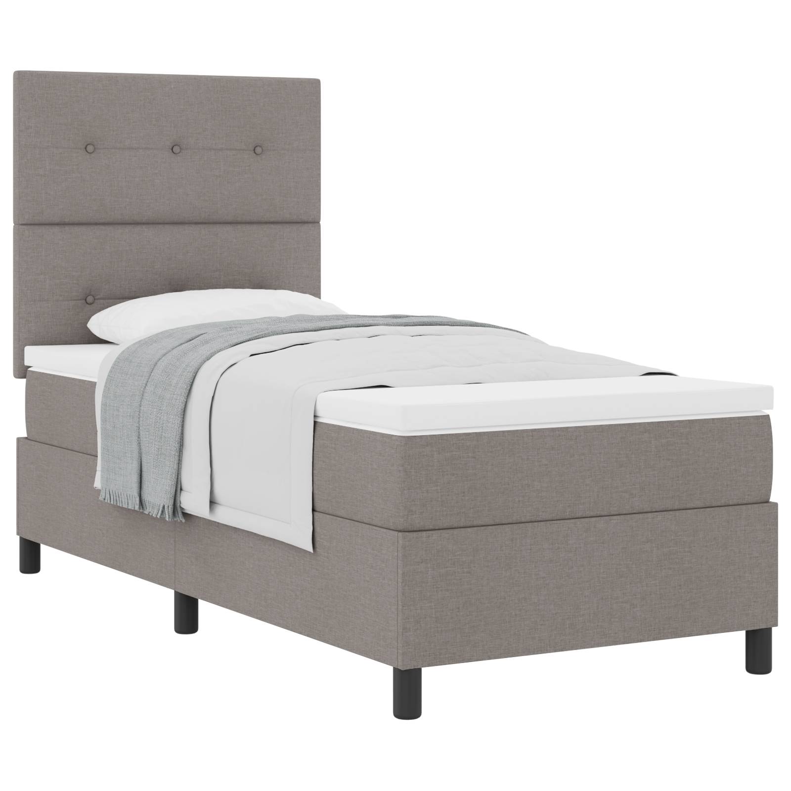 vidaXL Boxspringbett mit Matratze Taupe 80x200 cm Stoff