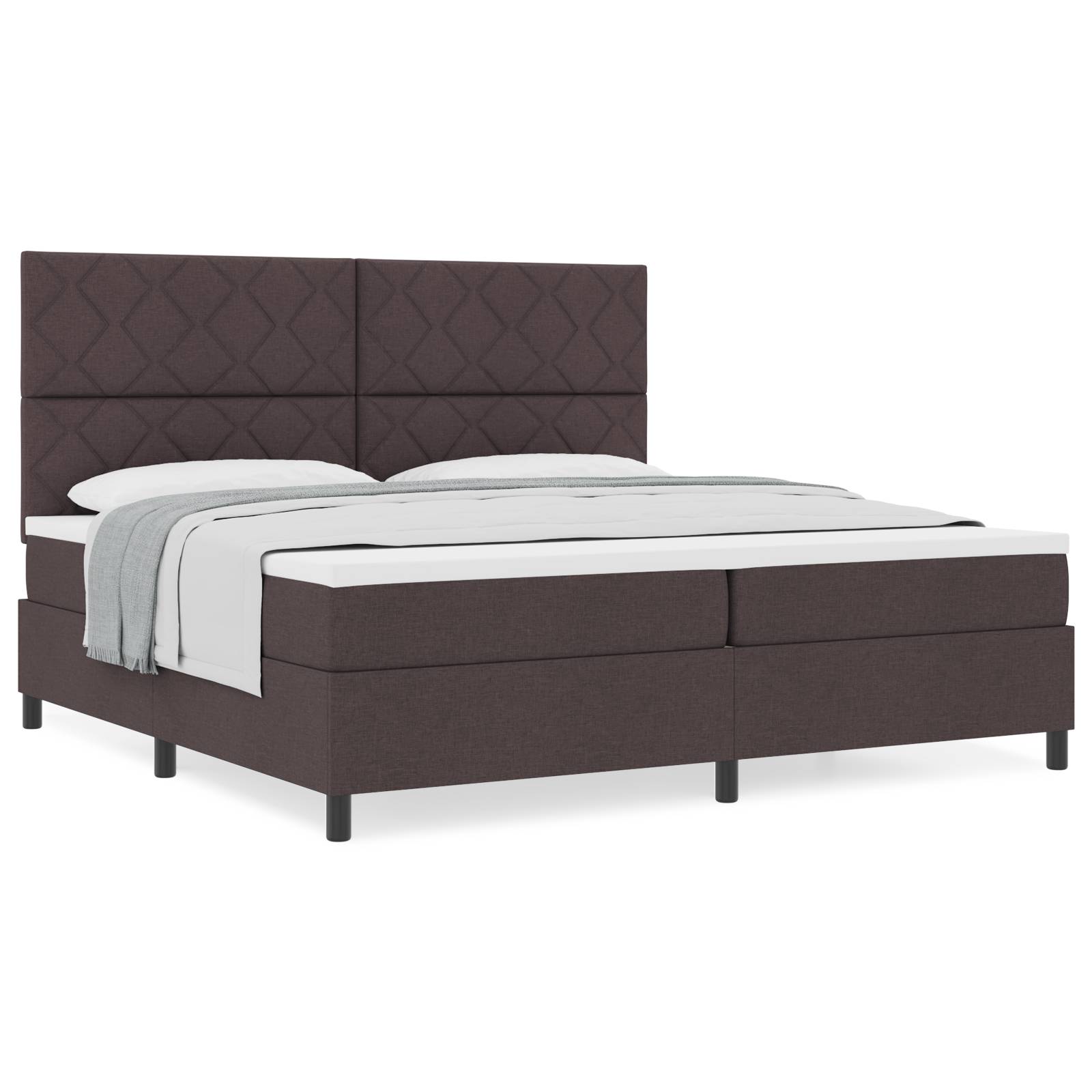 vidaXL Boxspringbett mit Matratze Dunkelbraun 200x200 cm Stoff