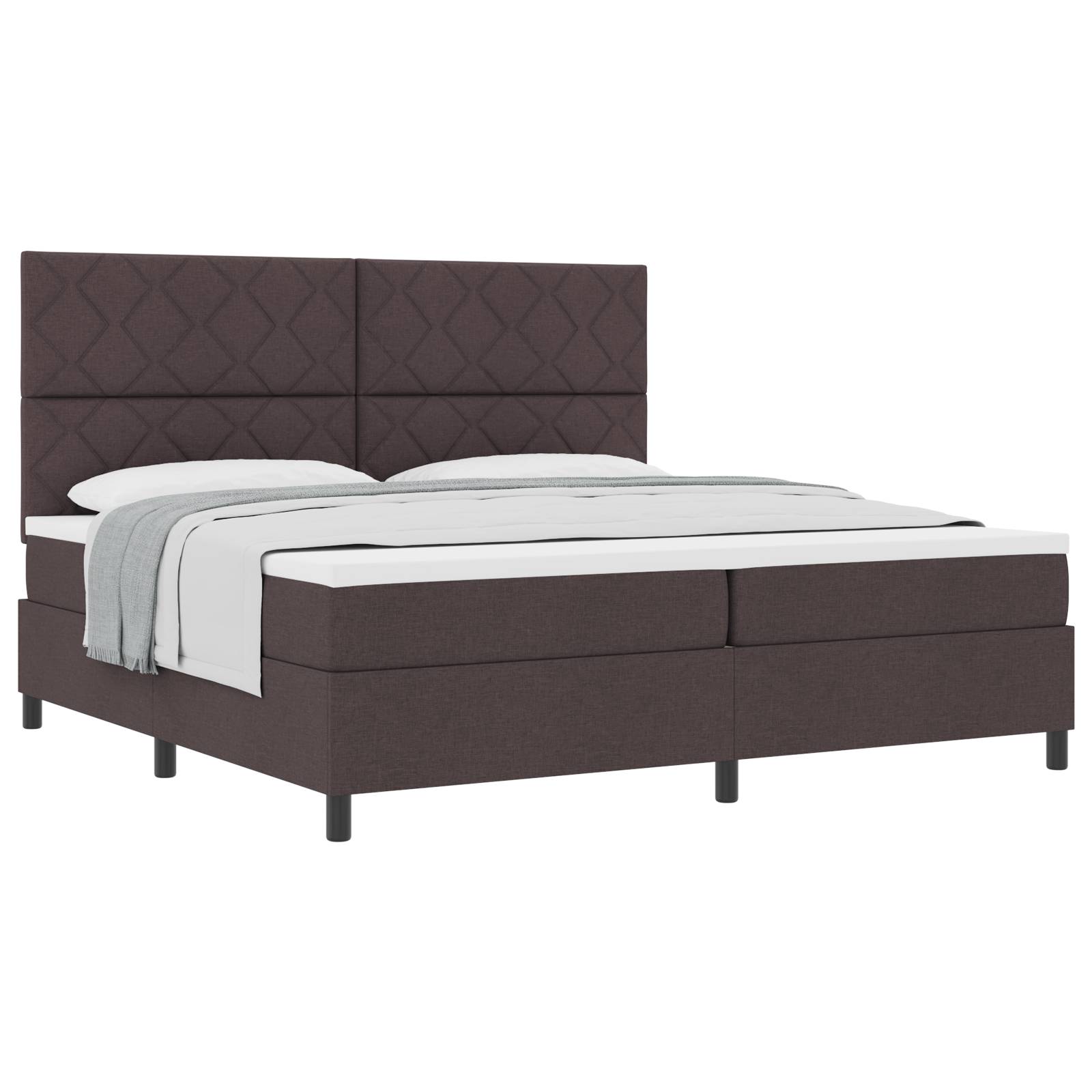 vidaXL Boxspringbett mit Matratze Dunkelbraun 200x200 cm Stoff