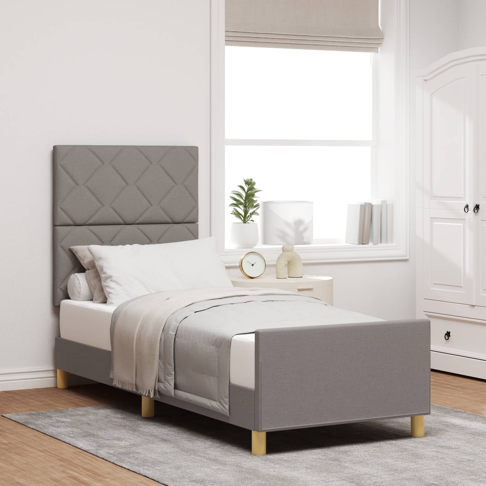 vidaXL Bettgestell Taupe 80x200 cm Stoff