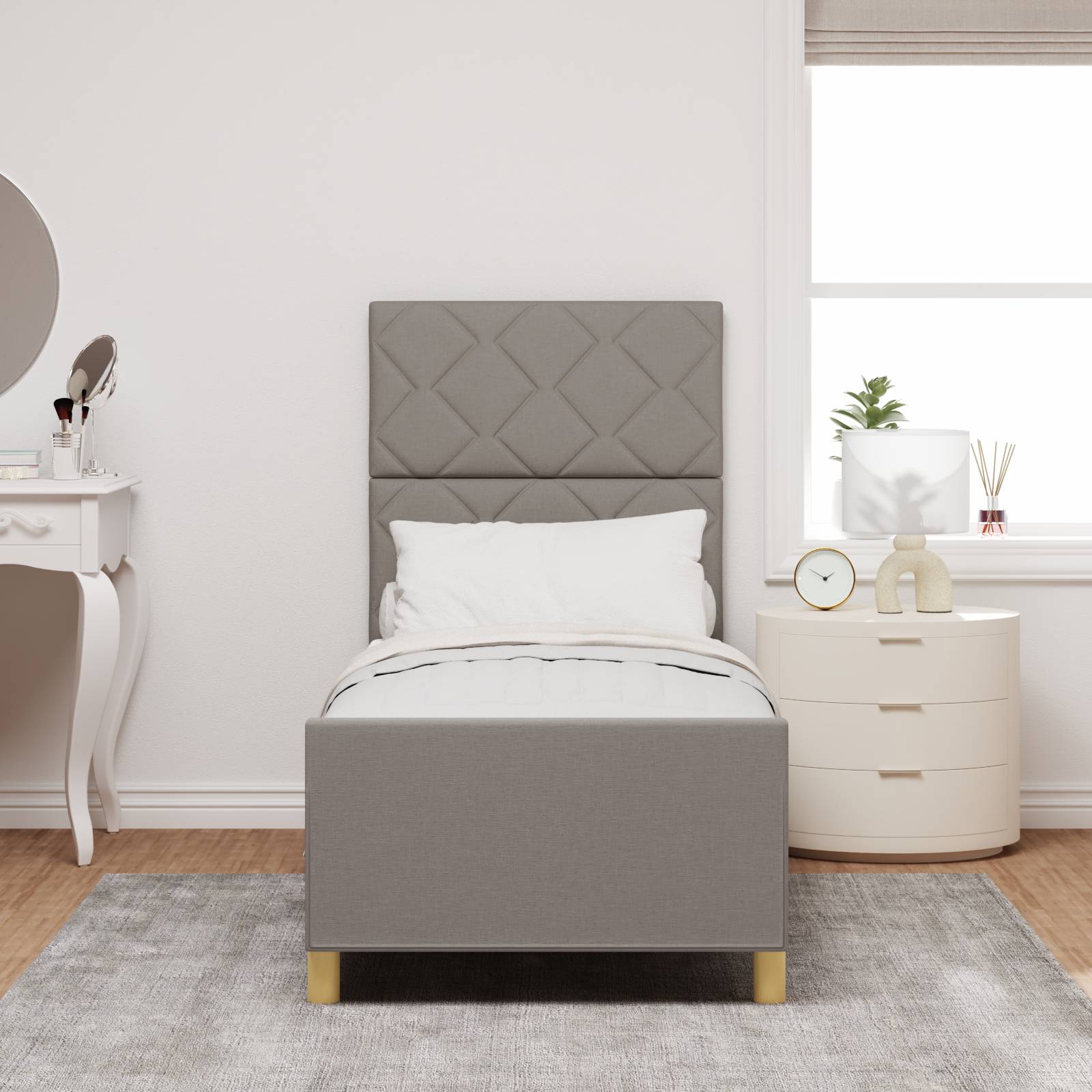 vidaXL Bettgestell Taupe 80x200 cm Stoff