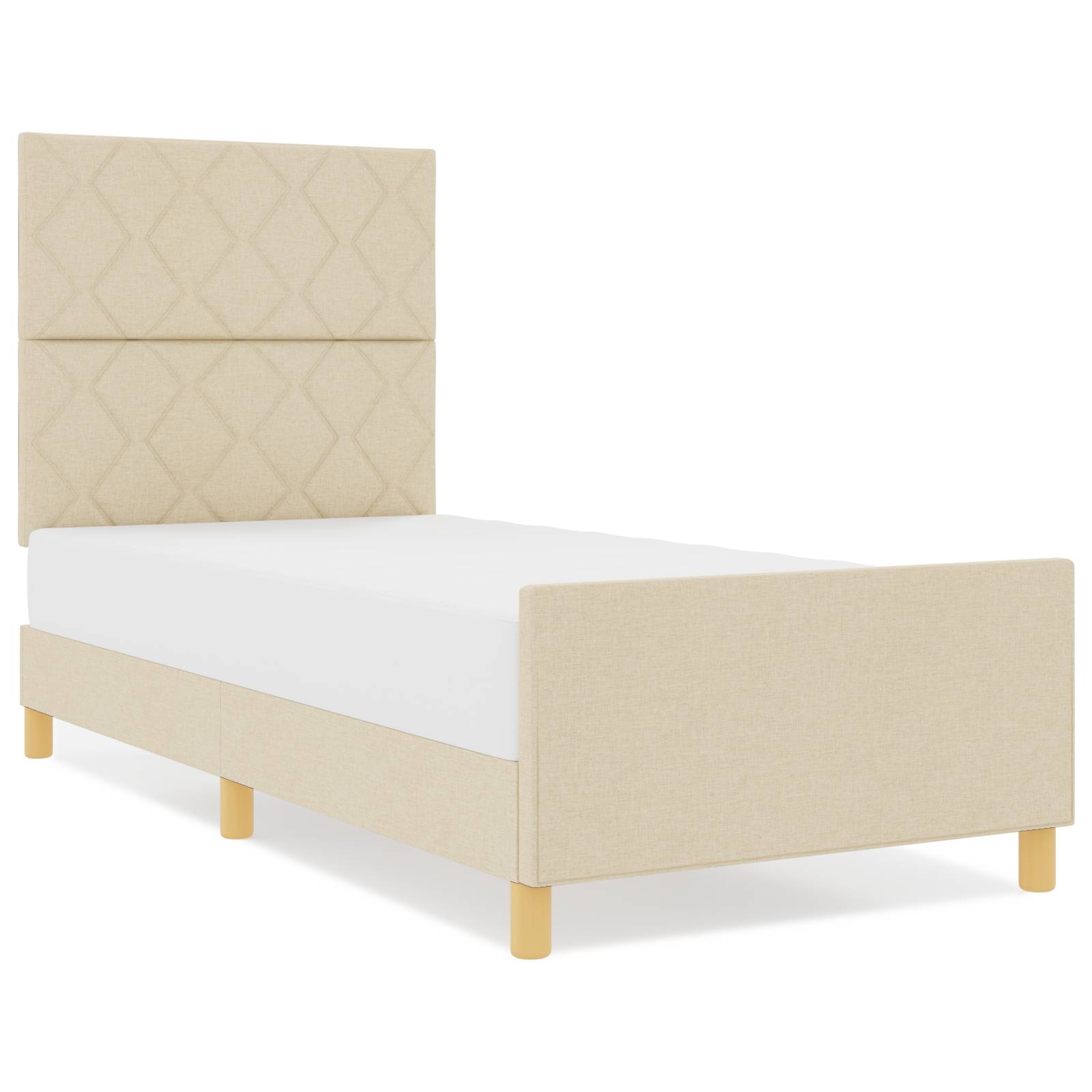 vidaXL Bettgestell Creme 90x200 cm Stoff