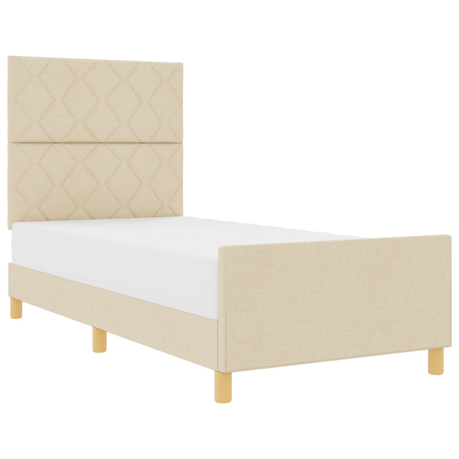 vidaXL Bettgestell Creme 90x200 cm Stoff