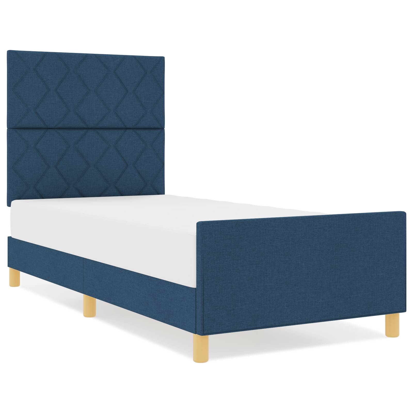 vidaXL Bettgestell Blau 90x190 cm Stoff