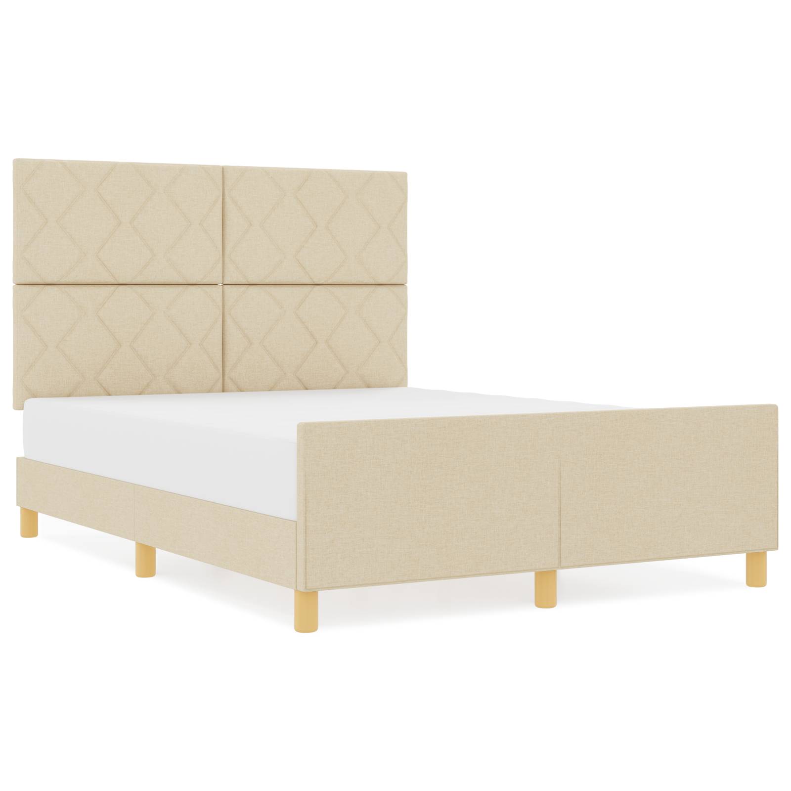 vidaXL Bettgestell Creme 160x200 cm Stoff