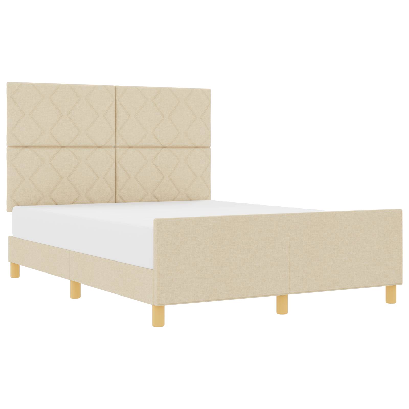 vidaXL Bettgestell Creme 160x200 cm Stoff