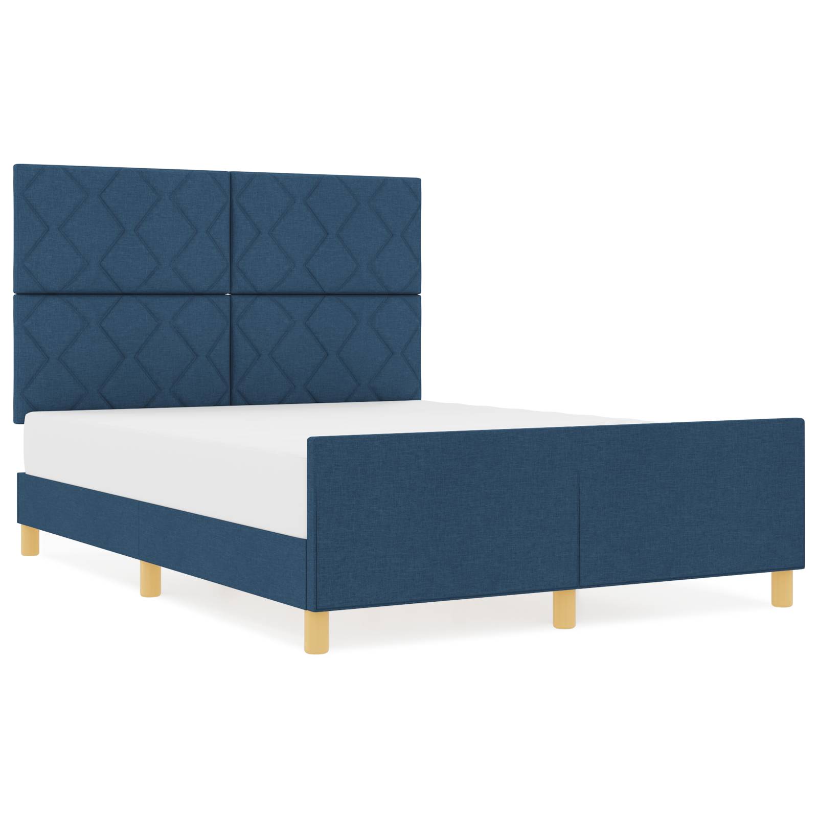 vidaXL Bettgestell Blau Stoff 140x200 cm