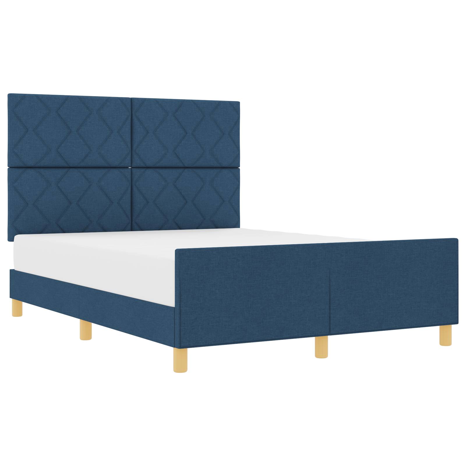 vidaXL Bettgestell Blau Stoff 140x200 cm