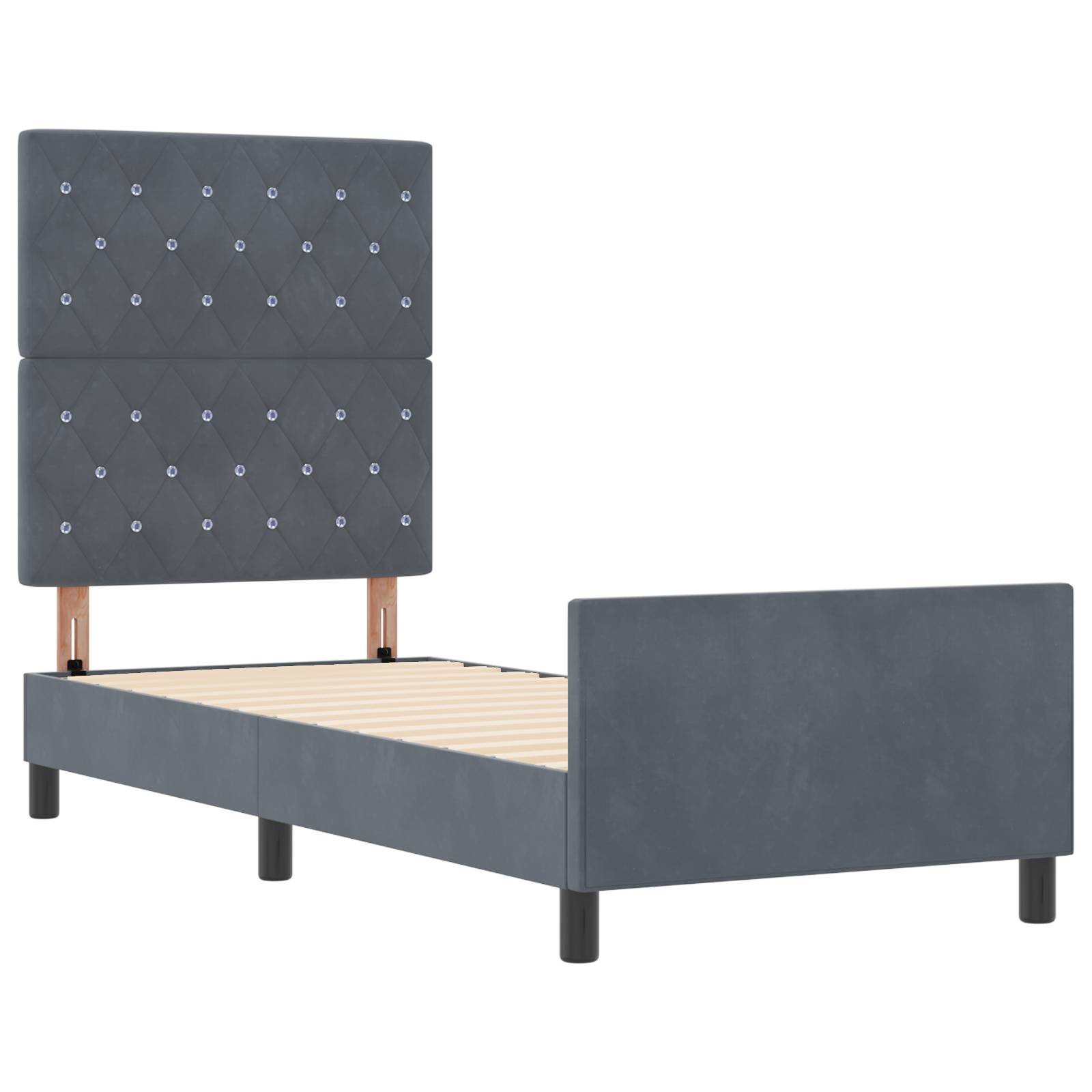 vidaXL Bettgestell Dunkelgrau 80x200 cm Samt