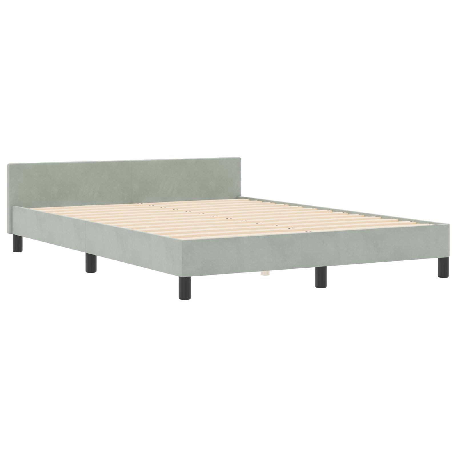 vidaXL Bettgestell Hellgrau 160x200 cm Samt