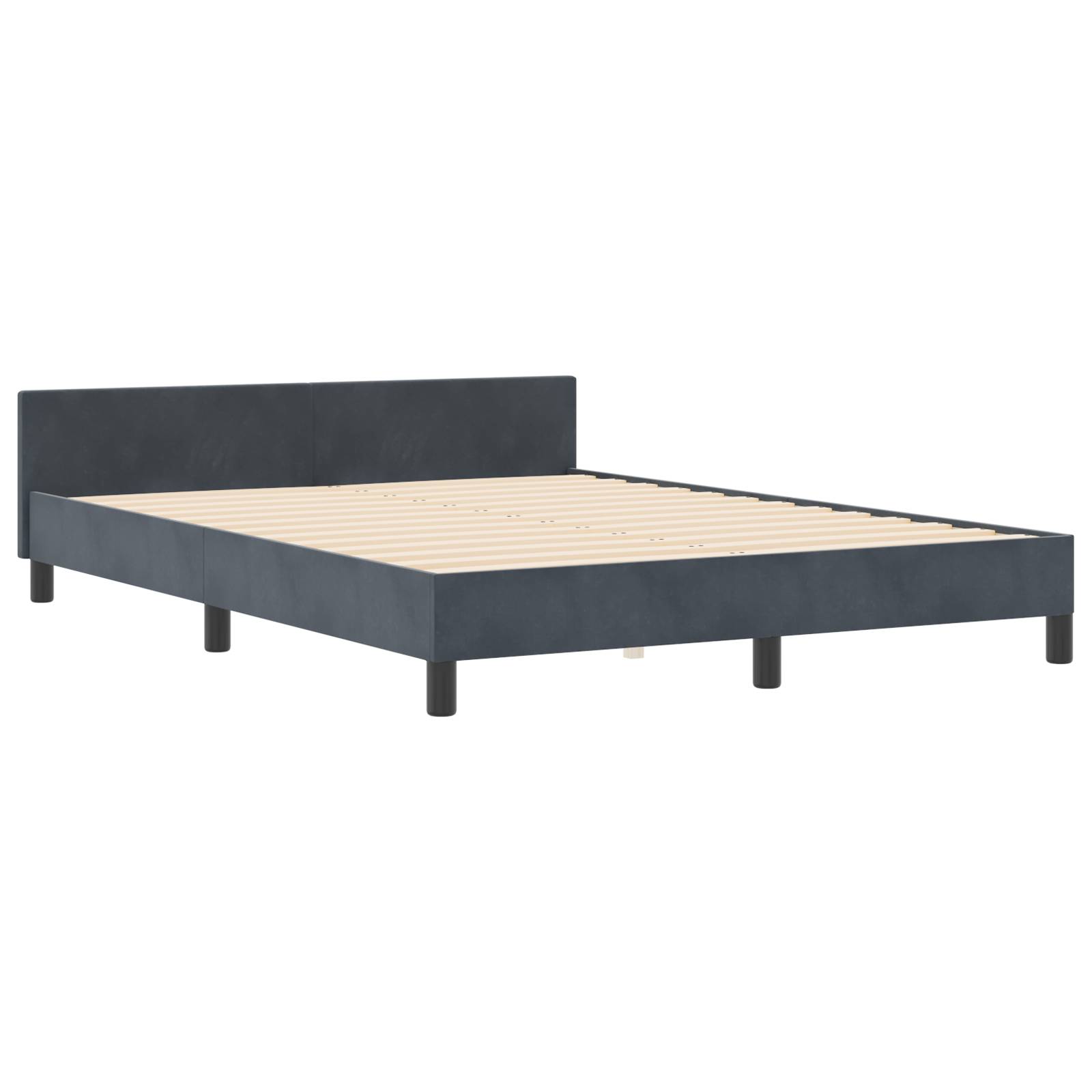 vidaXL Bettgestell Dunkelgrau 140x200 cm Samt