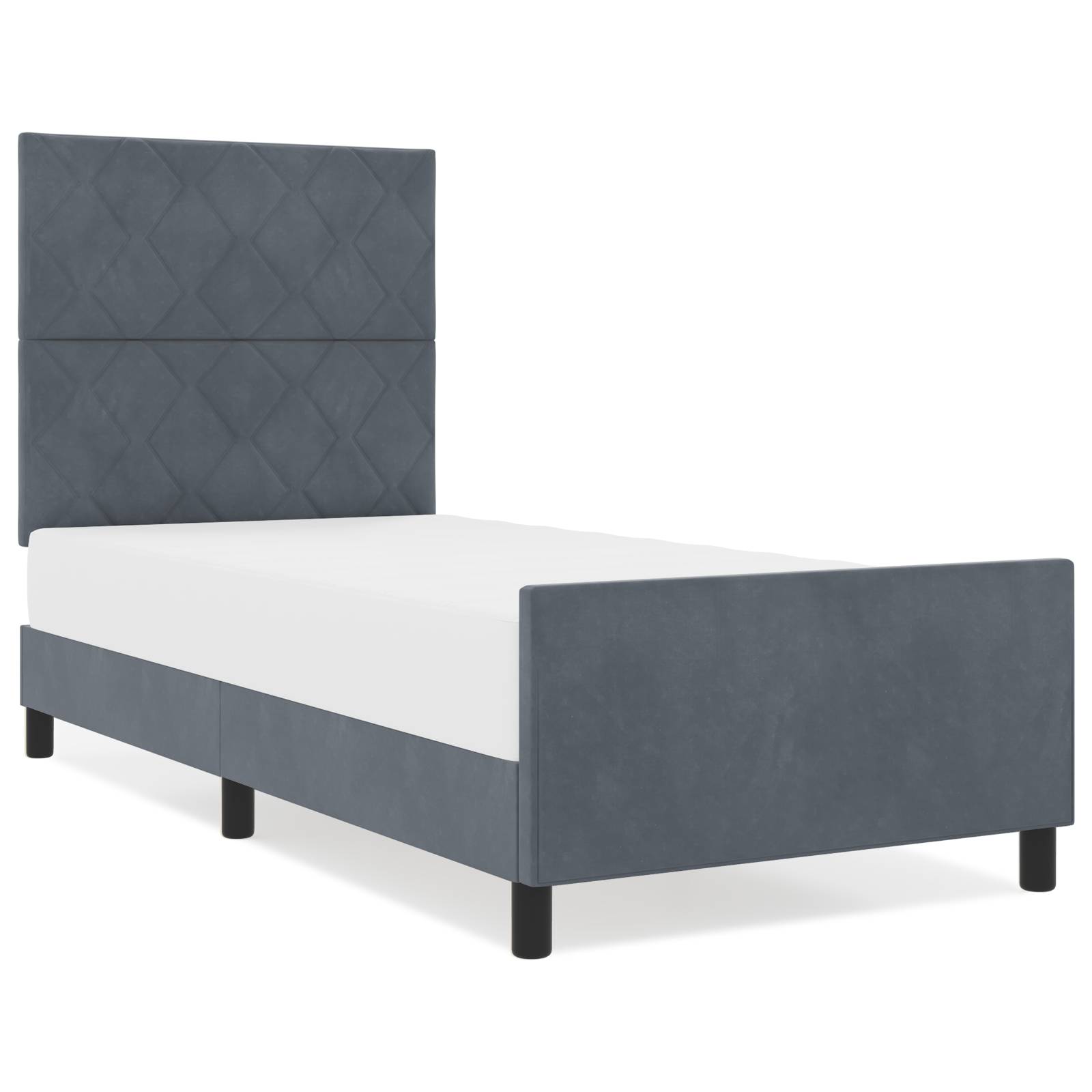 vidaXL Bettgestell Dunkelgrau Samt 90x200 cm