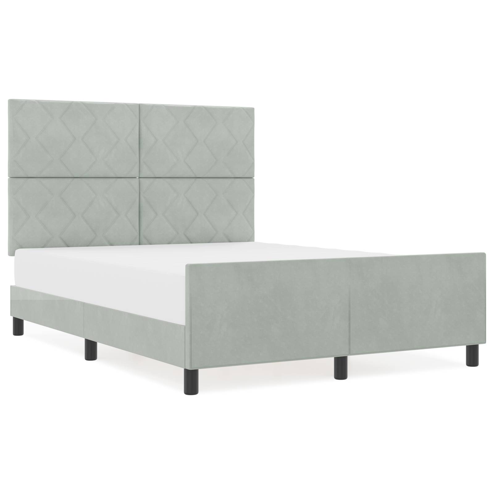 vidaXL Bettgestell Hellgrau 160x200 cm Samt