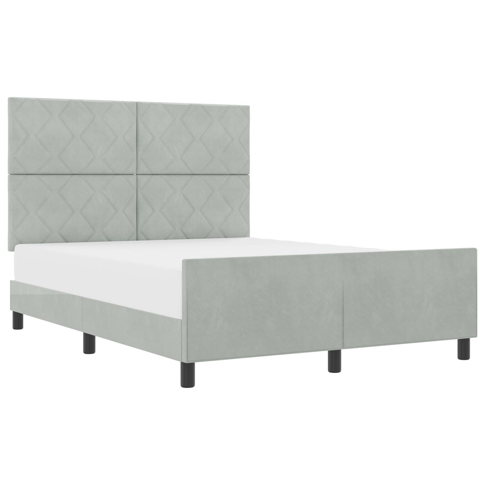 vidaXL Bettgestell Hellgrau 160x200 cm Samt