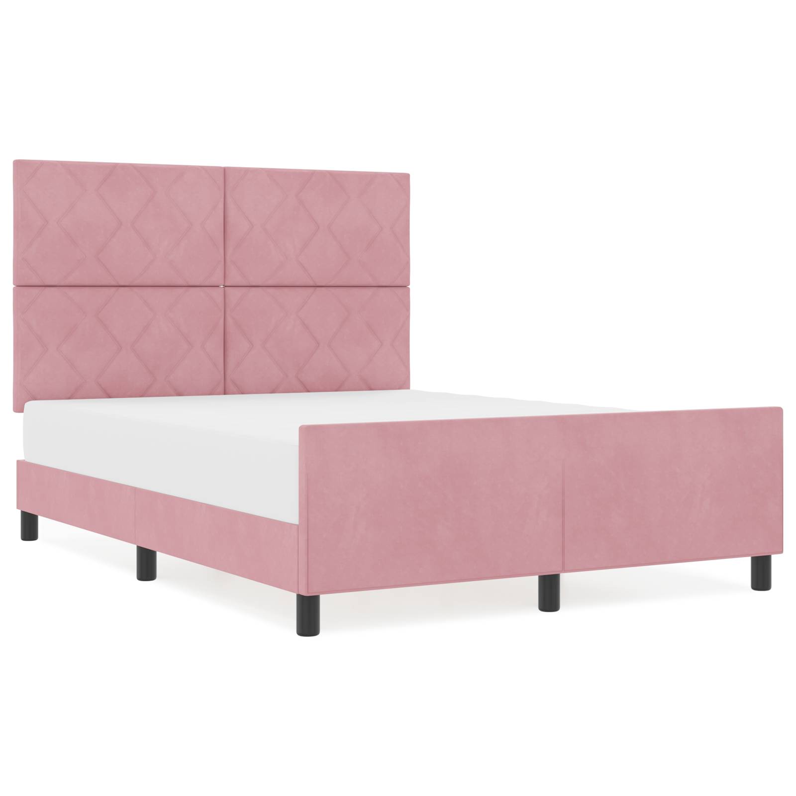 vidaXL Bettgestell Rosa 140x190 cm Samt