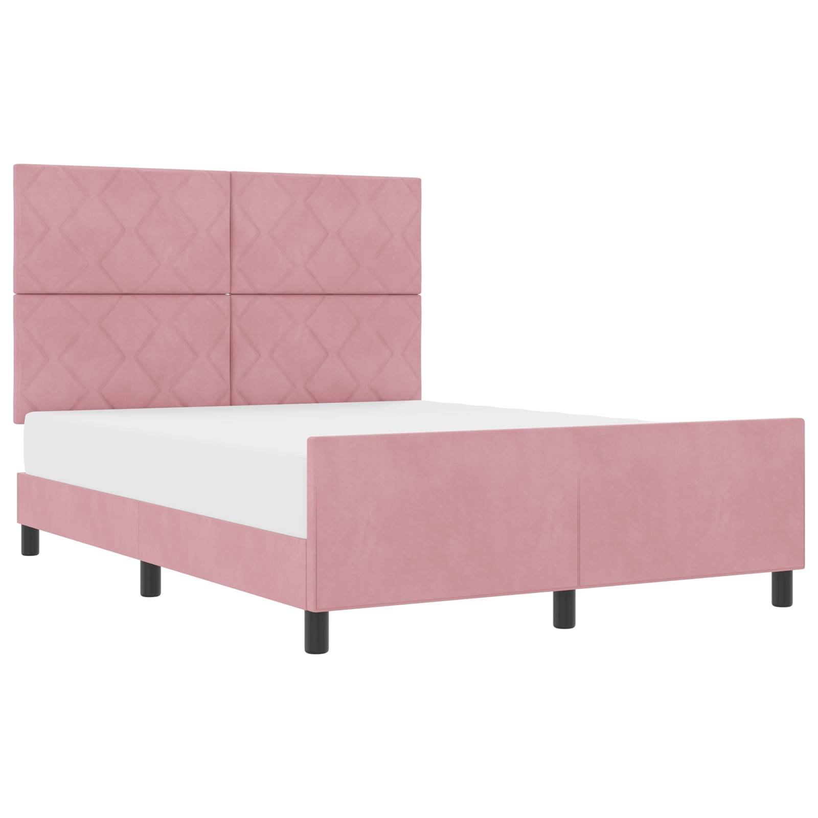 vidaXL Bettgestell Rosa 140x190 cm Samt