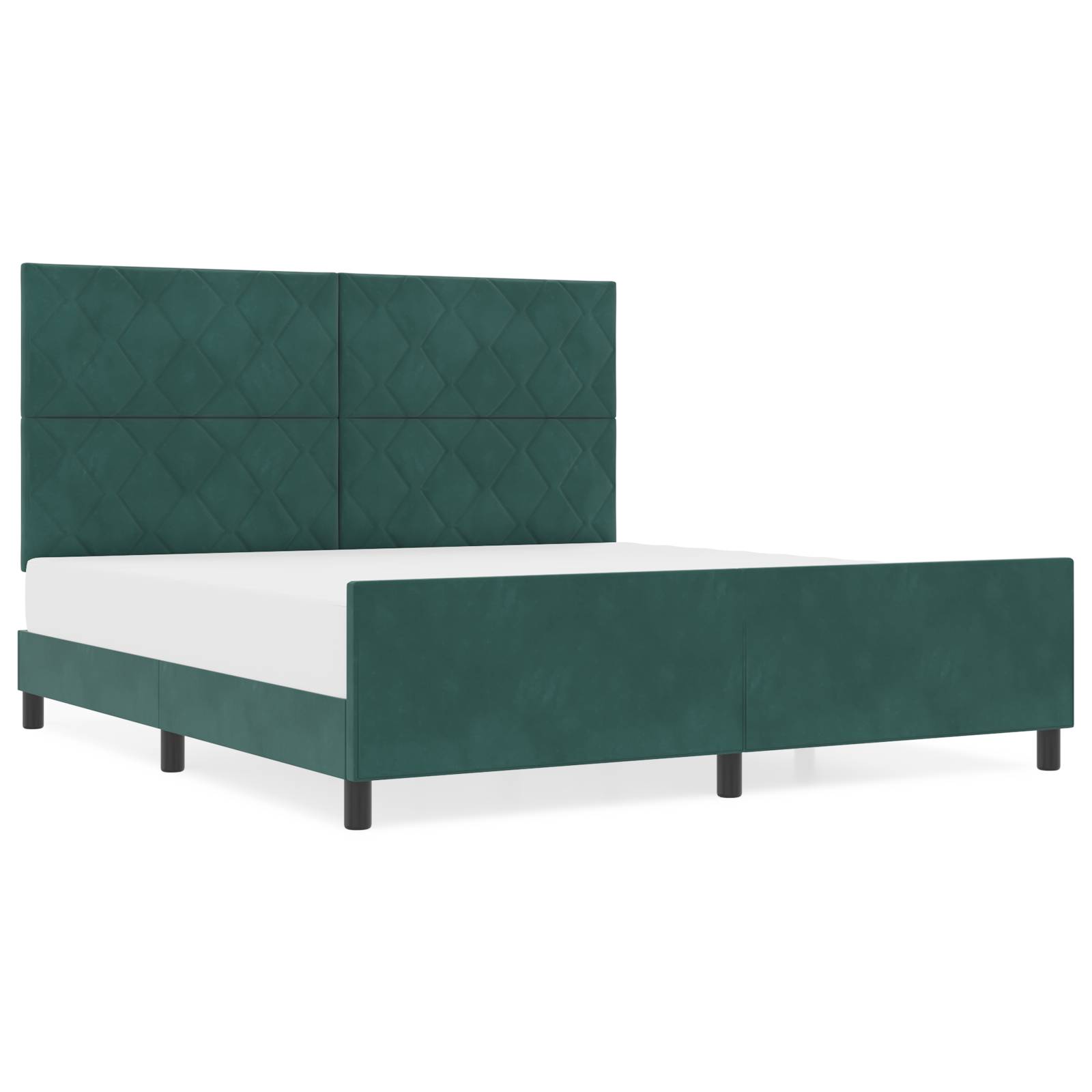 vidaXL Bettgestell Dunkelgrün 180x200 cm Samt
