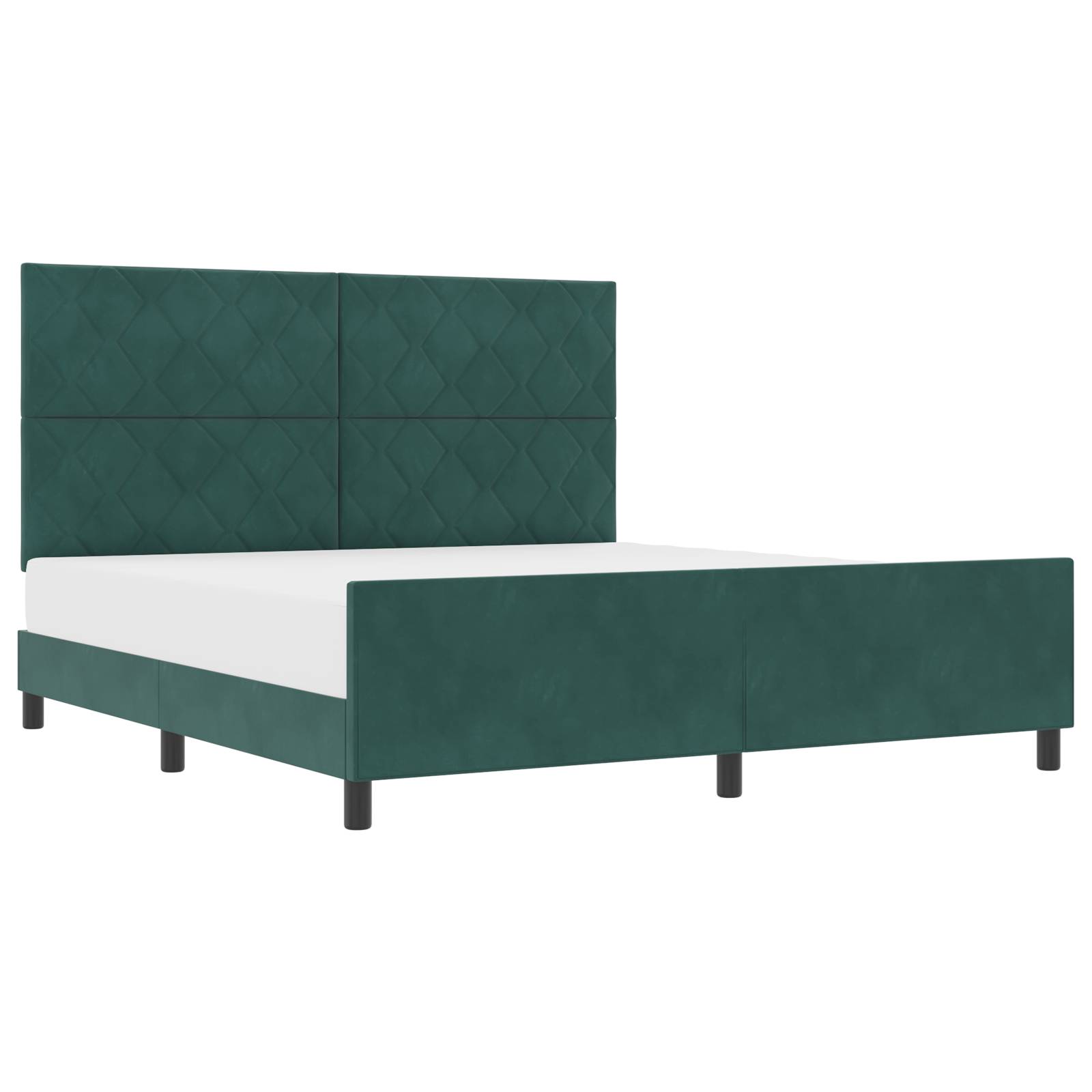 vidaXL Bettgestell Dunkelgrün 180x200 cm Samt