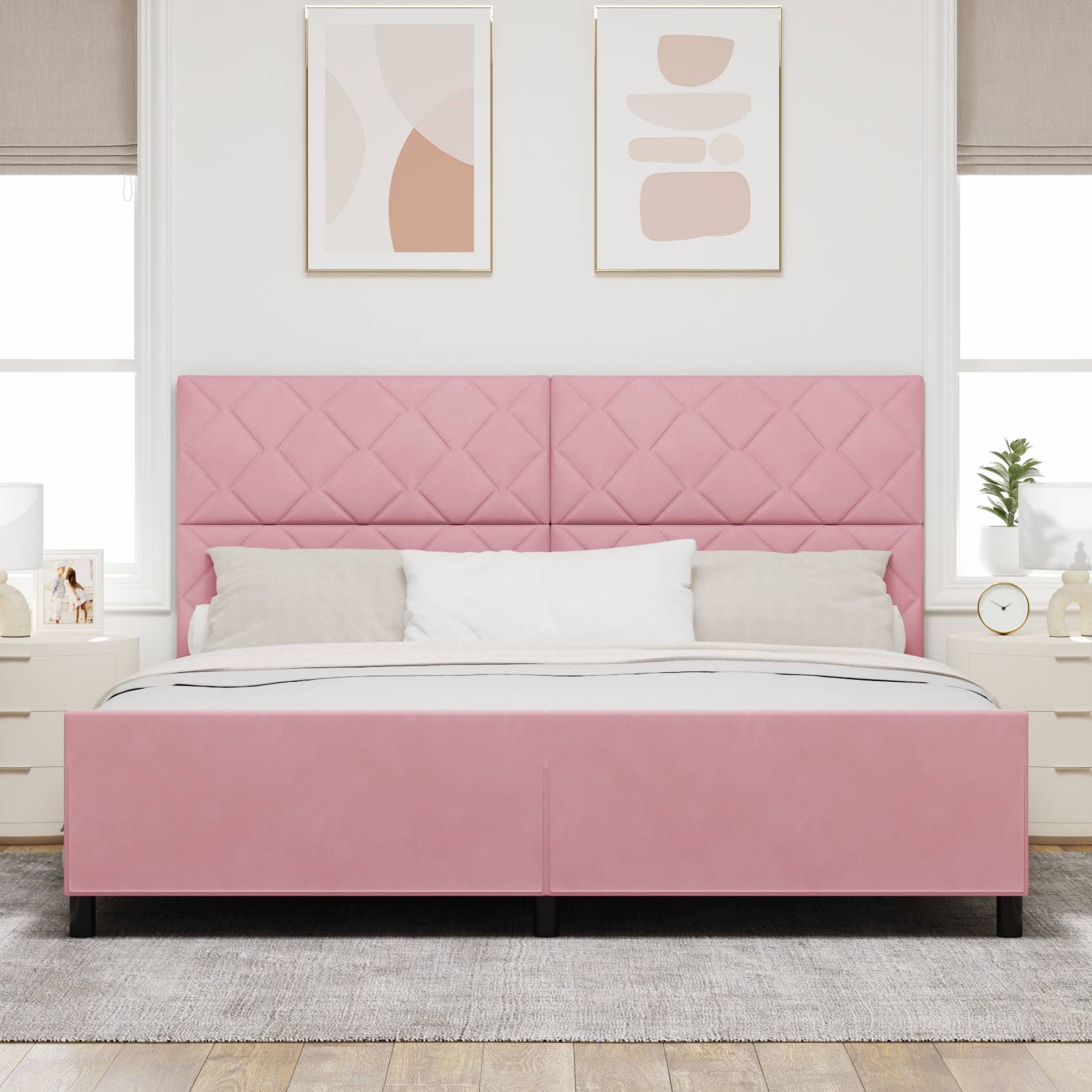 vidaXL Bettgestell Rosa 200x200 cm Samt