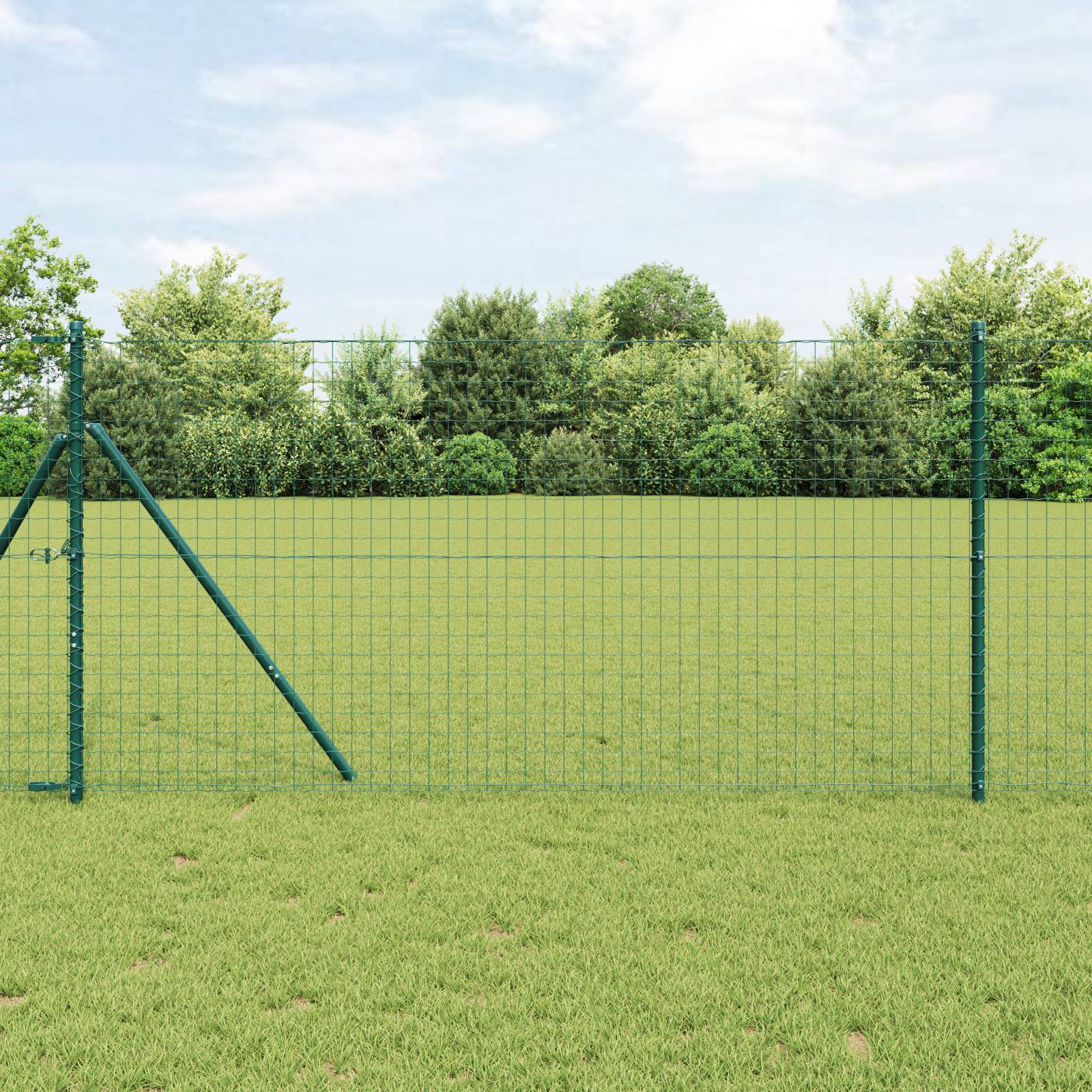 vidaXL Zaunpfosten 26 Stk. Grün Ø32 mm 190 cm Verzinkter Stahl