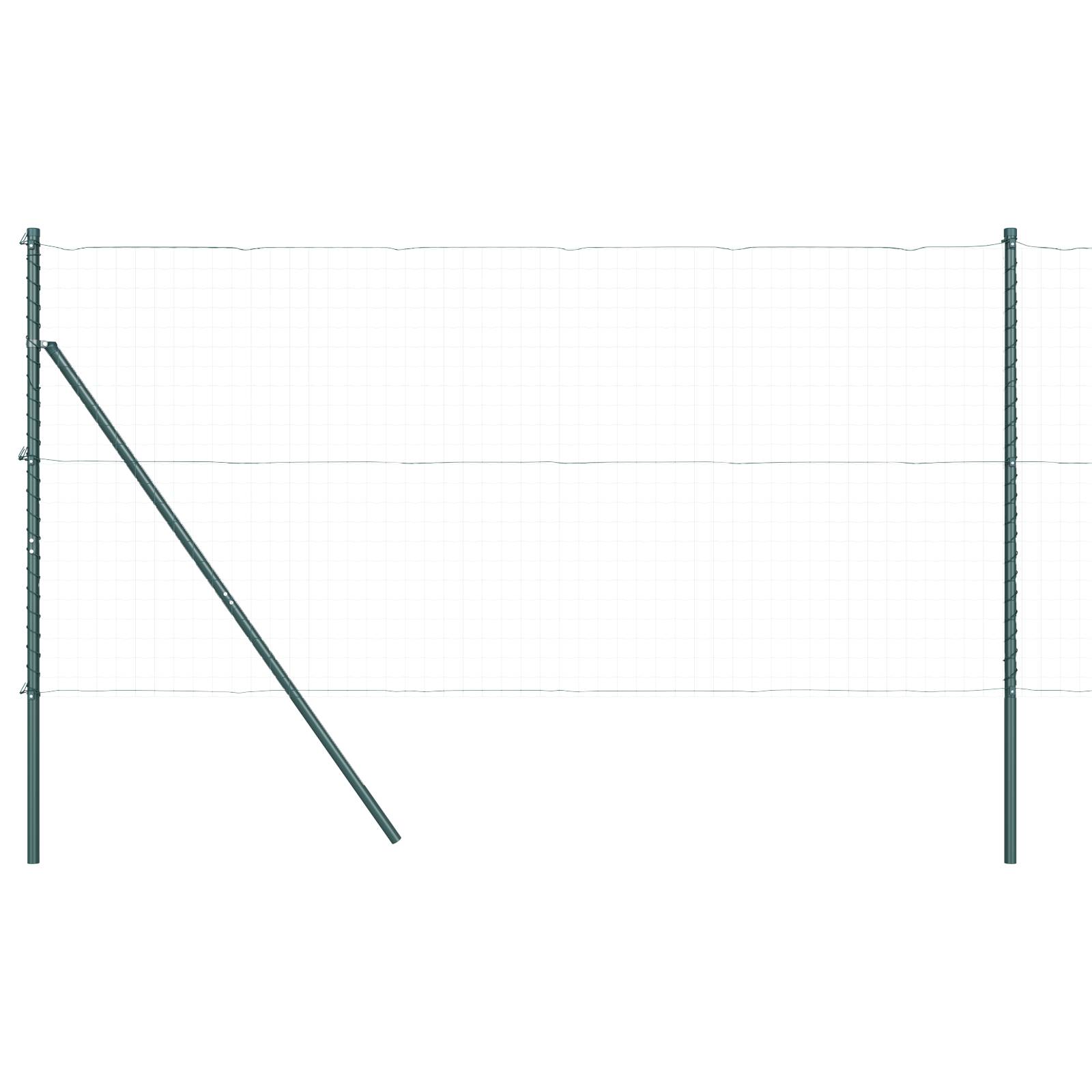 vidaXL Zaunpfosten 7 Stk. Grün Ø32 mm 210 cm Verzinkter Stahl
