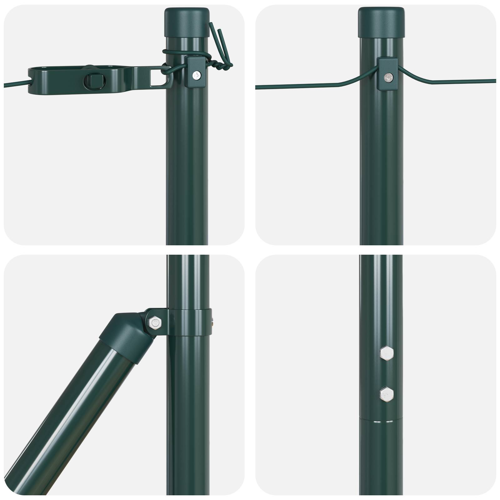 vidaXL Zaunpfosten 26 Stk. Grün Ø32 mm 190 cm Verzinkter Stahl