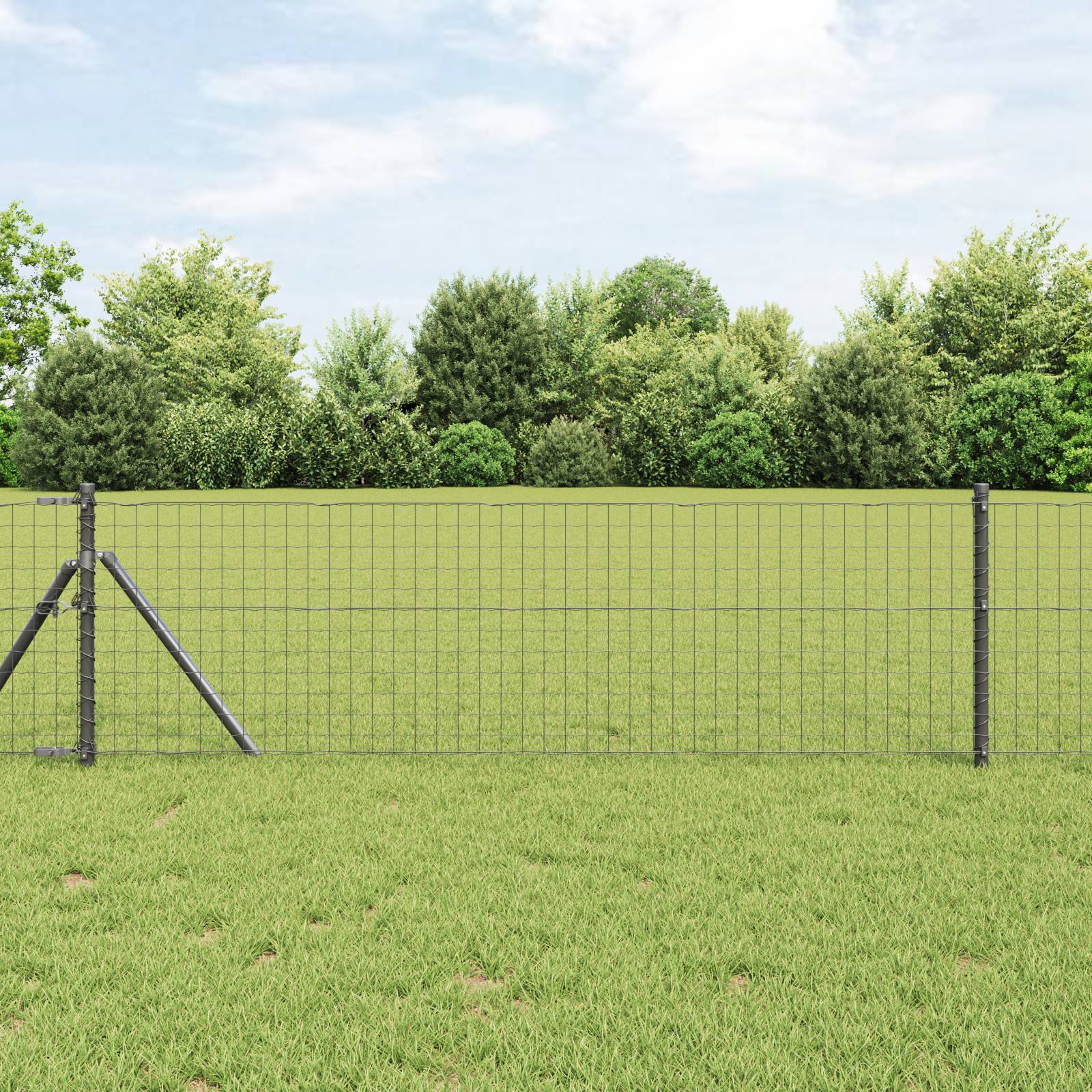 vidaXL Zaunpfosten 26 Stk. Grau Ø32 mm 120 cm Verzinkter Stahl