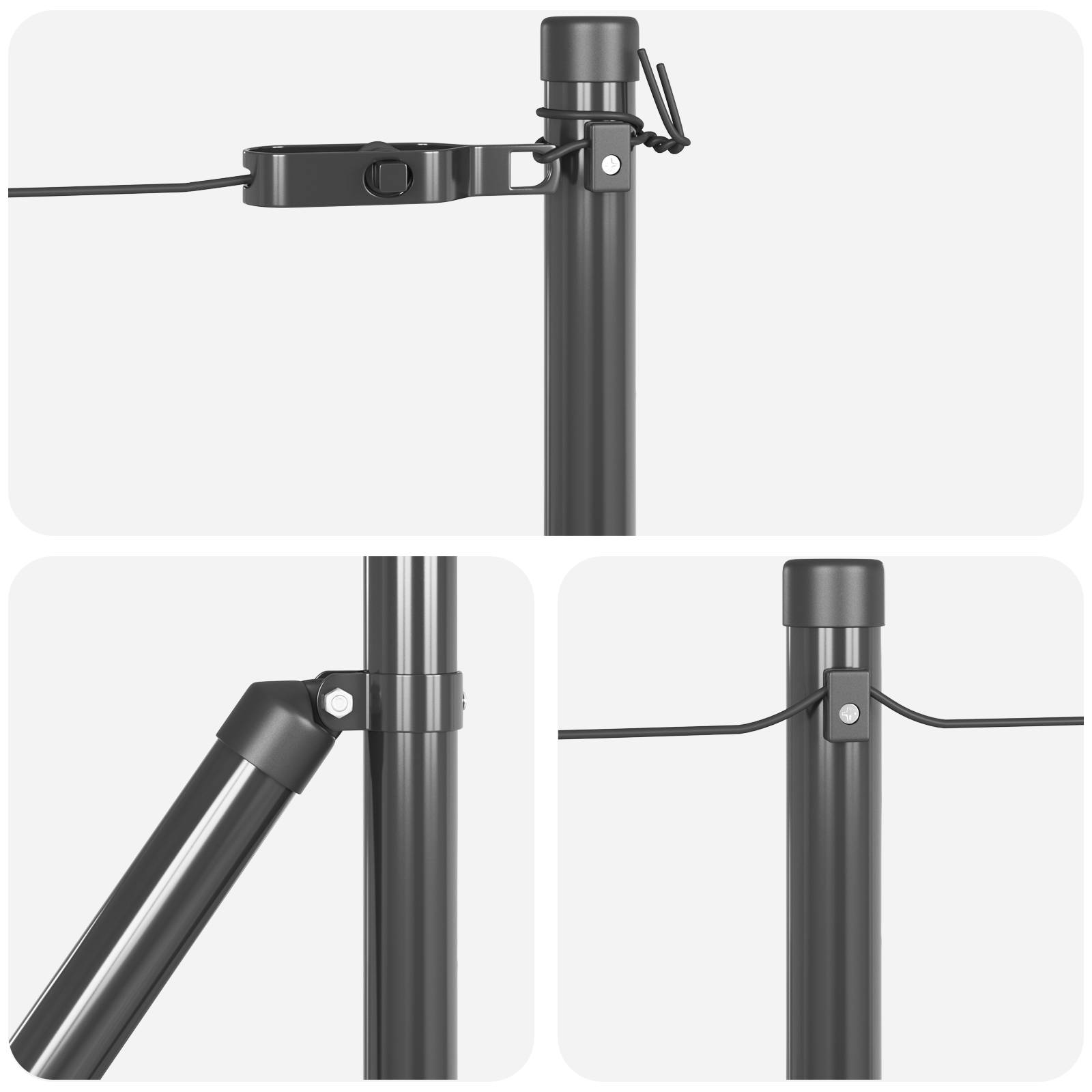 vidaXL Zaunpfosten mit Bodenplatten 13 Stk Ø32mm 70cm Stahl Verzinkt