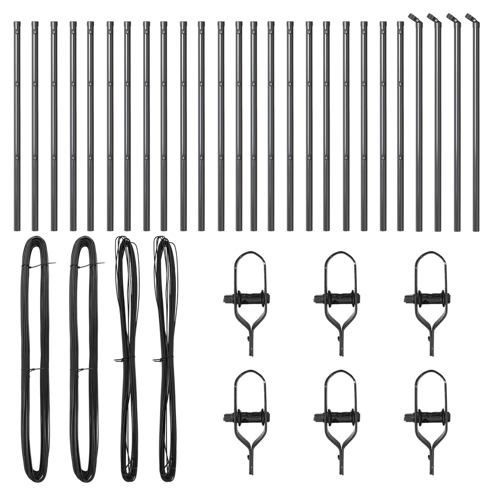 vidaXL Zaunpfosten 26 Stk. Grau Ø32 mm 80 cm Verzinkter Stahl