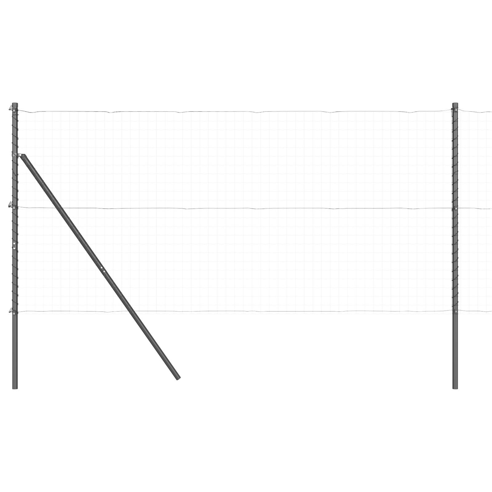 vidaXL Zaunpfosten 52 Stk. Grau Ø32 mm 200 cm Verzinkter Stahl
