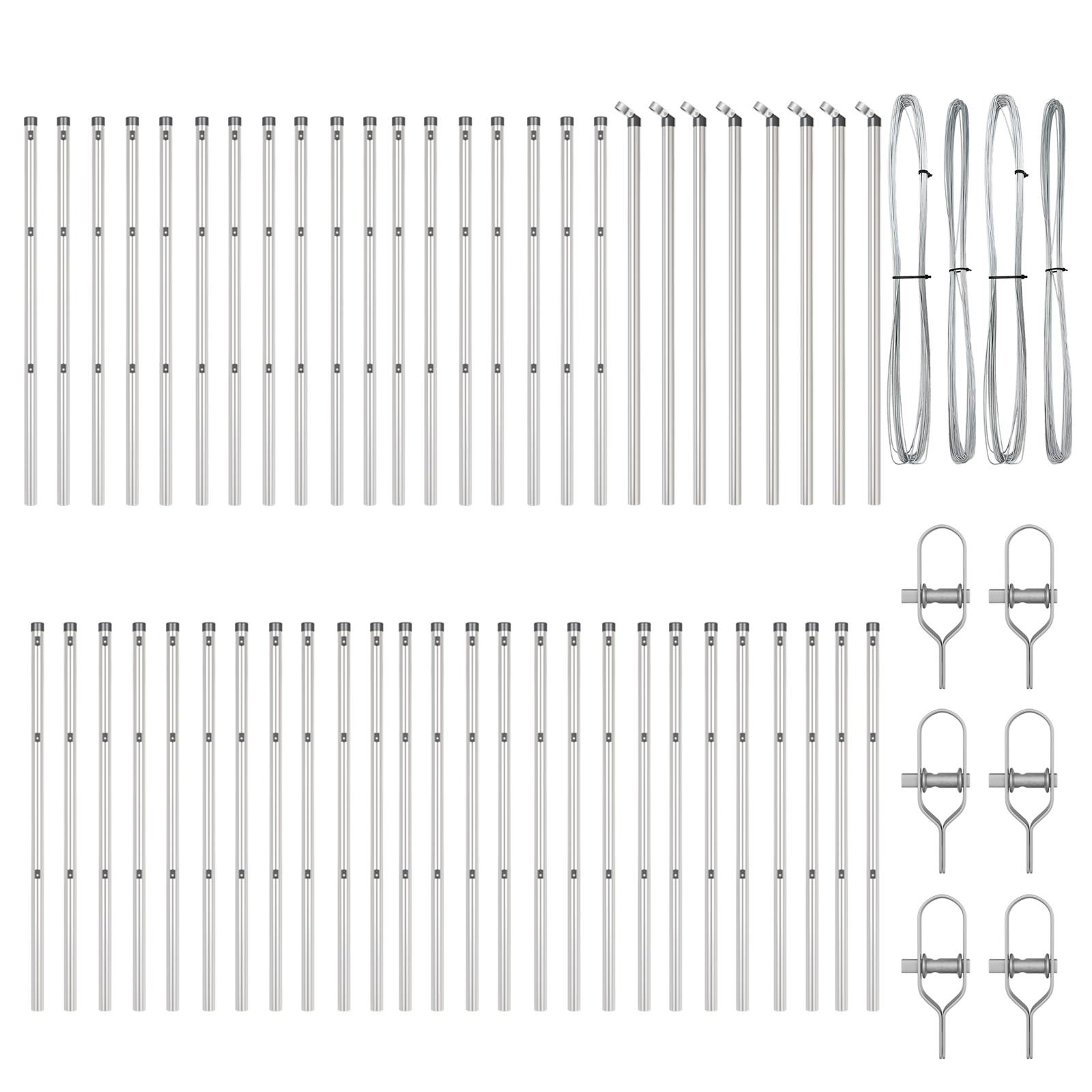 vidaXL Zaunpfosten 52 Stk. Ø32 mm 100 cm Verzinkter Stahl