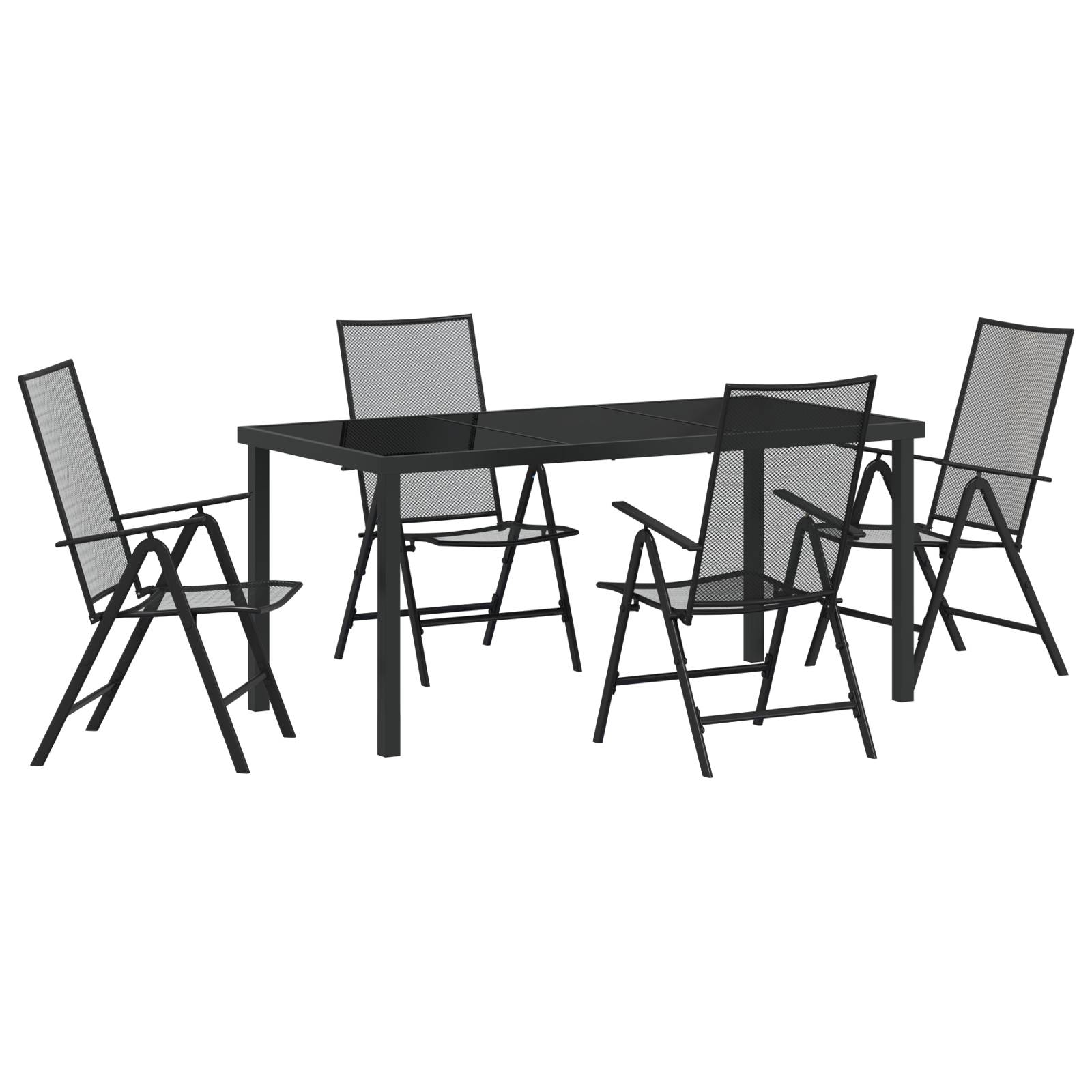 vidaXL 5-teiliges Garten-Dining-Set Anthrazitstahl