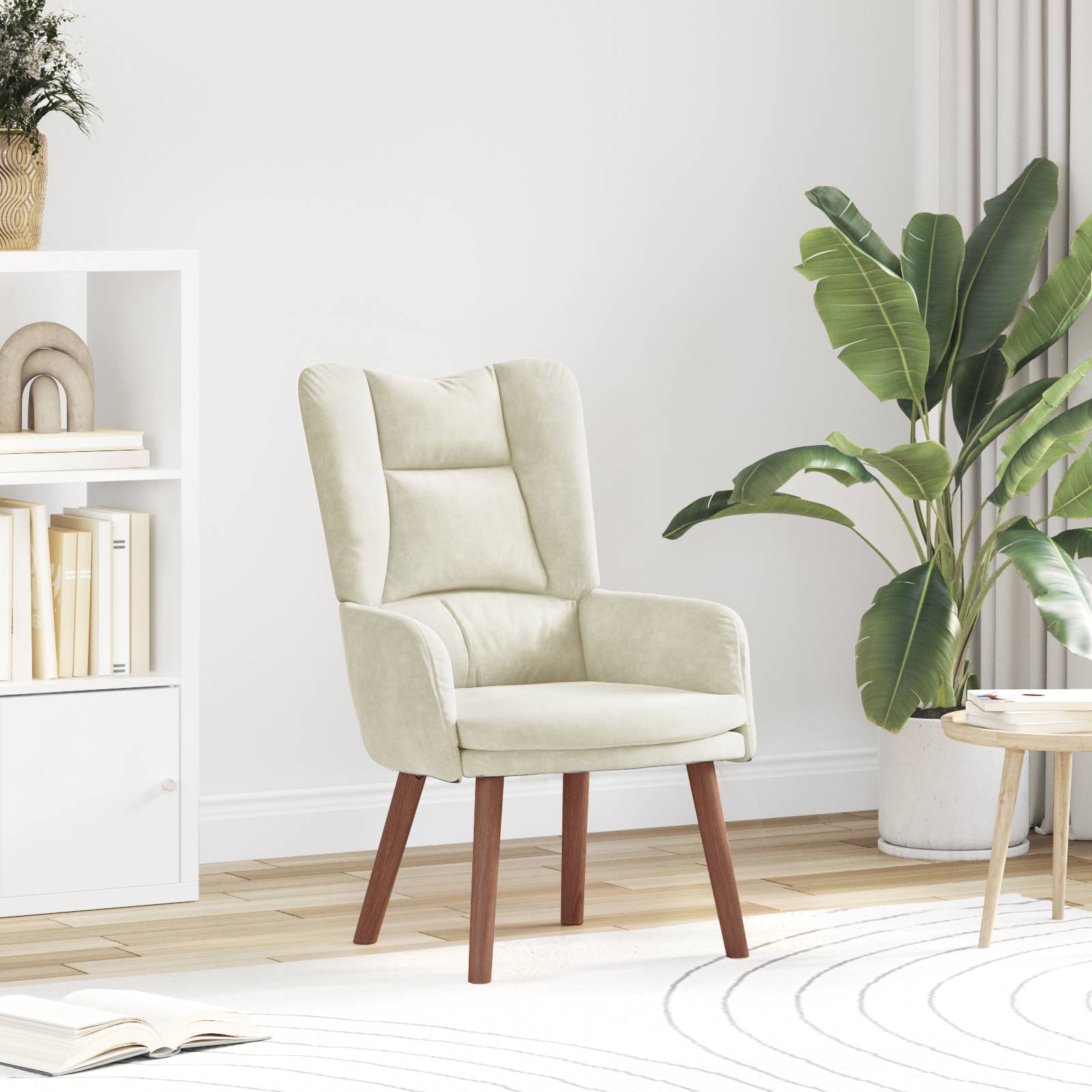 vidaXL Relaxsessel Creme Samt