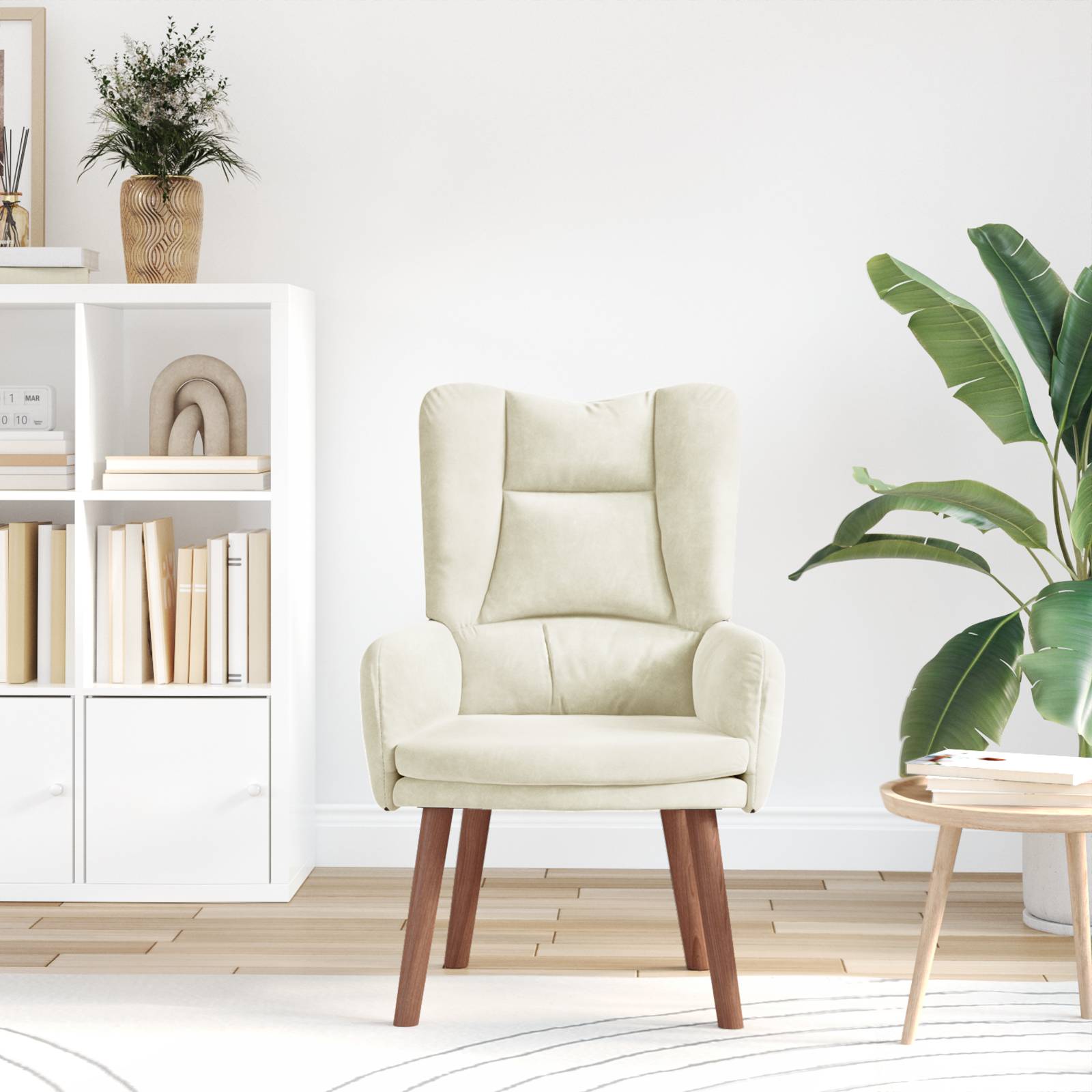 vidaXL Relaxsessel Creme Samt