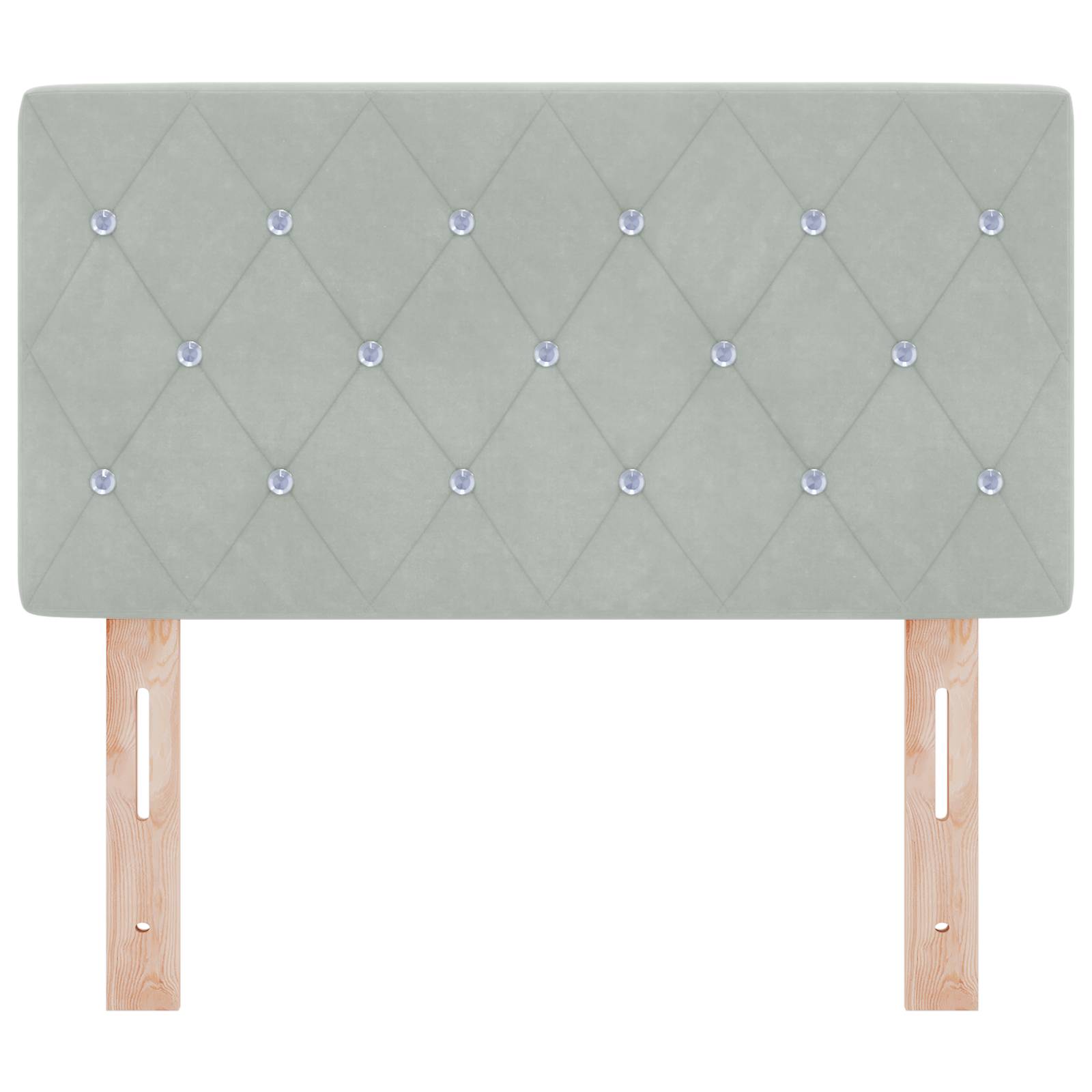 vidaXL LED Kopfteil Kristallknopf Gepolstert Hellgrau 80 cm Samt