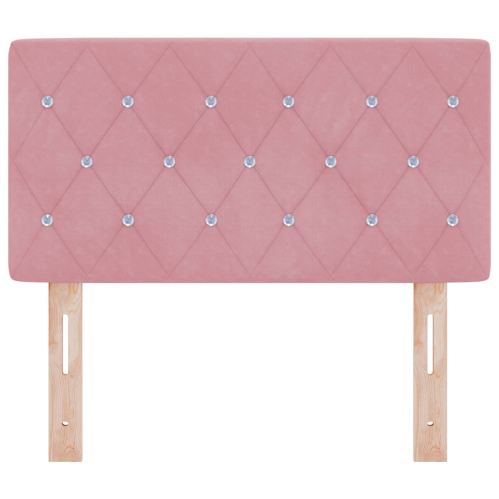 vidaXL LED Kopfteil Kristallknopf-Tufted Rosa 80 cm Samt