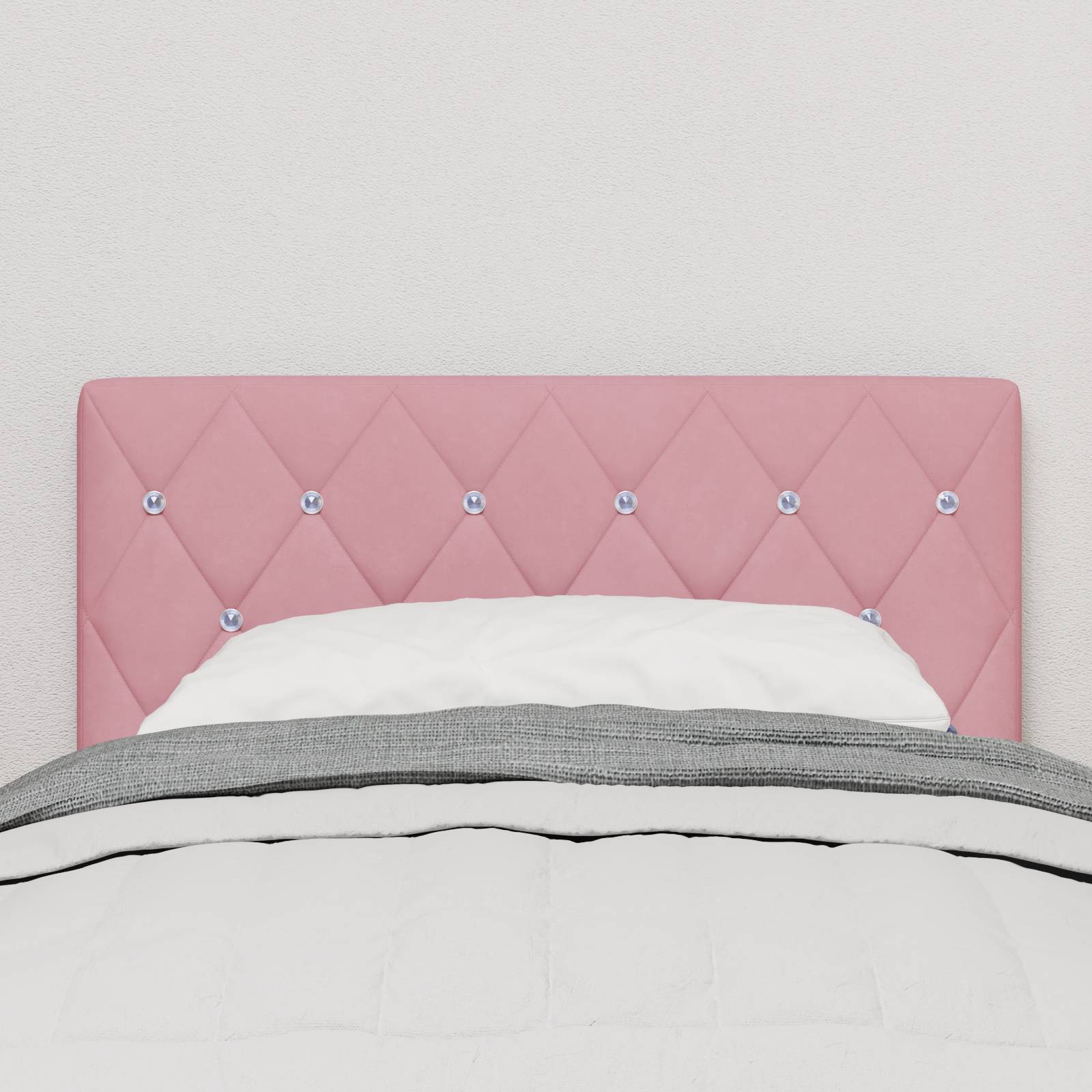 vidaXL LED Kopfteil Kristallknopf-Tufted Rosa 80 cm Samt