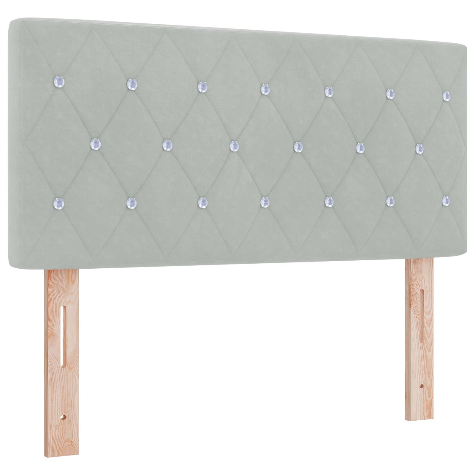 vidaXL Boxspringbett mit Matratze Hellgrau 90x200 cm Samt