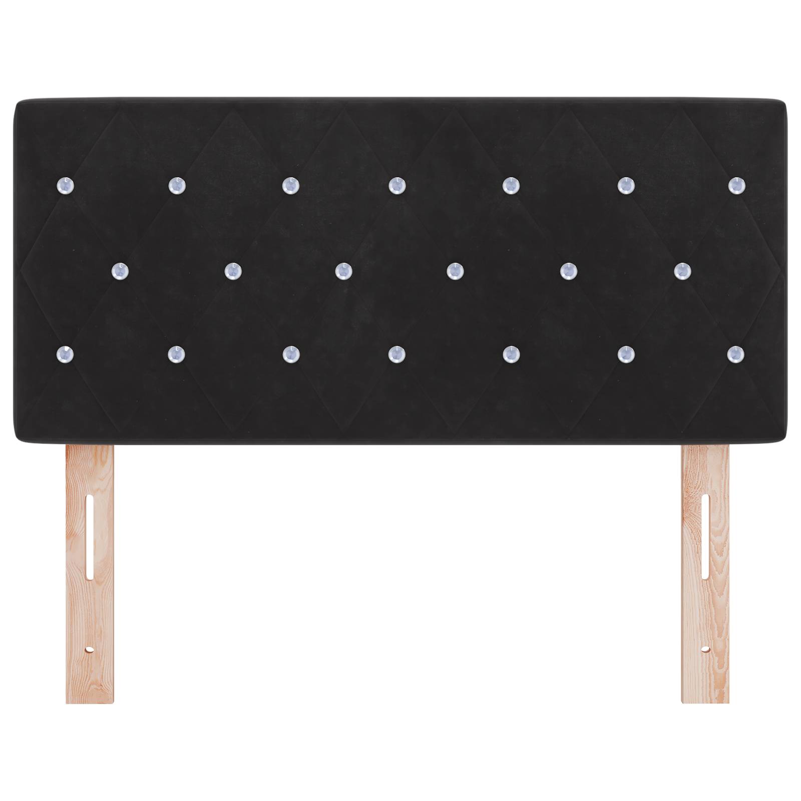 vidaXL LED Kopfteil Kristallknöpfe Schwarz 100 cm Samt