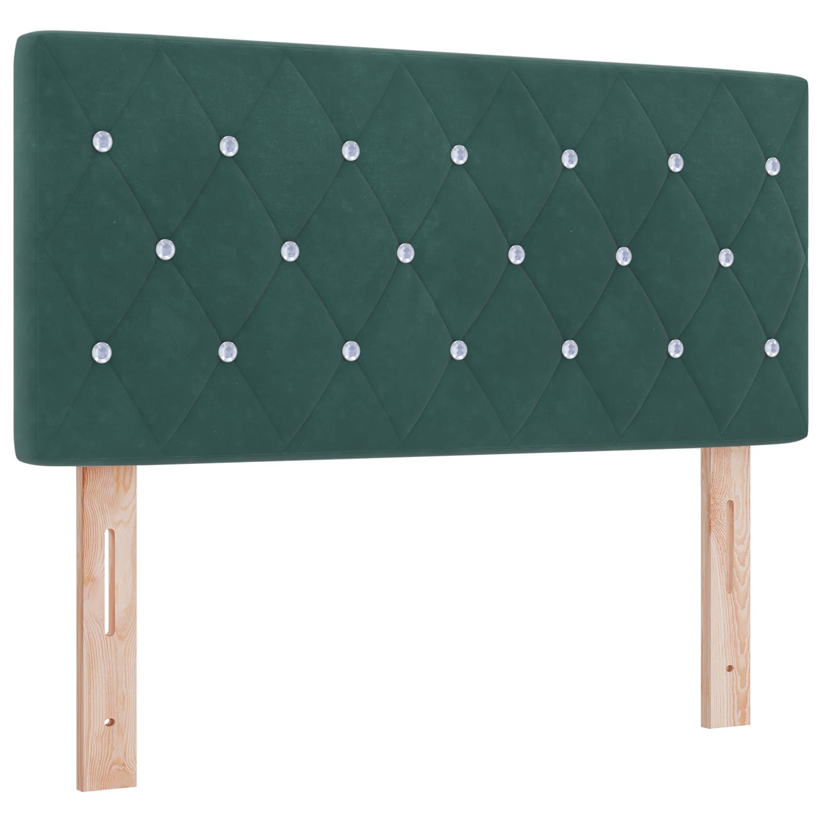 vidaXL LED Kopfteil Kristalltasten-Steppung Dunkelgrün 90 cm Samt