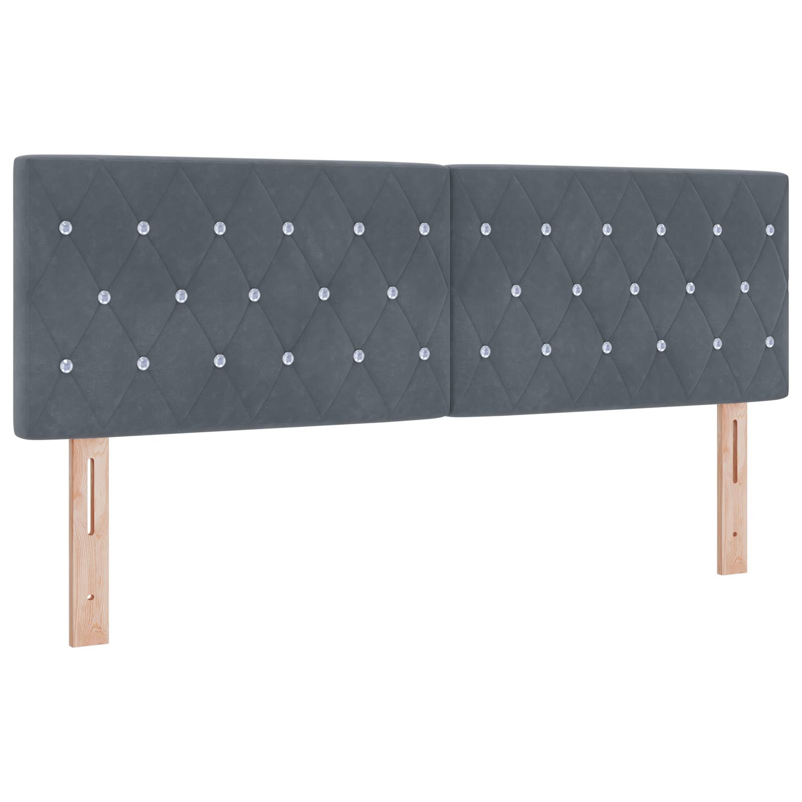vidaXL Kopfteil mit Kristallknöpfen Dunkelgrau 160 cm Samt