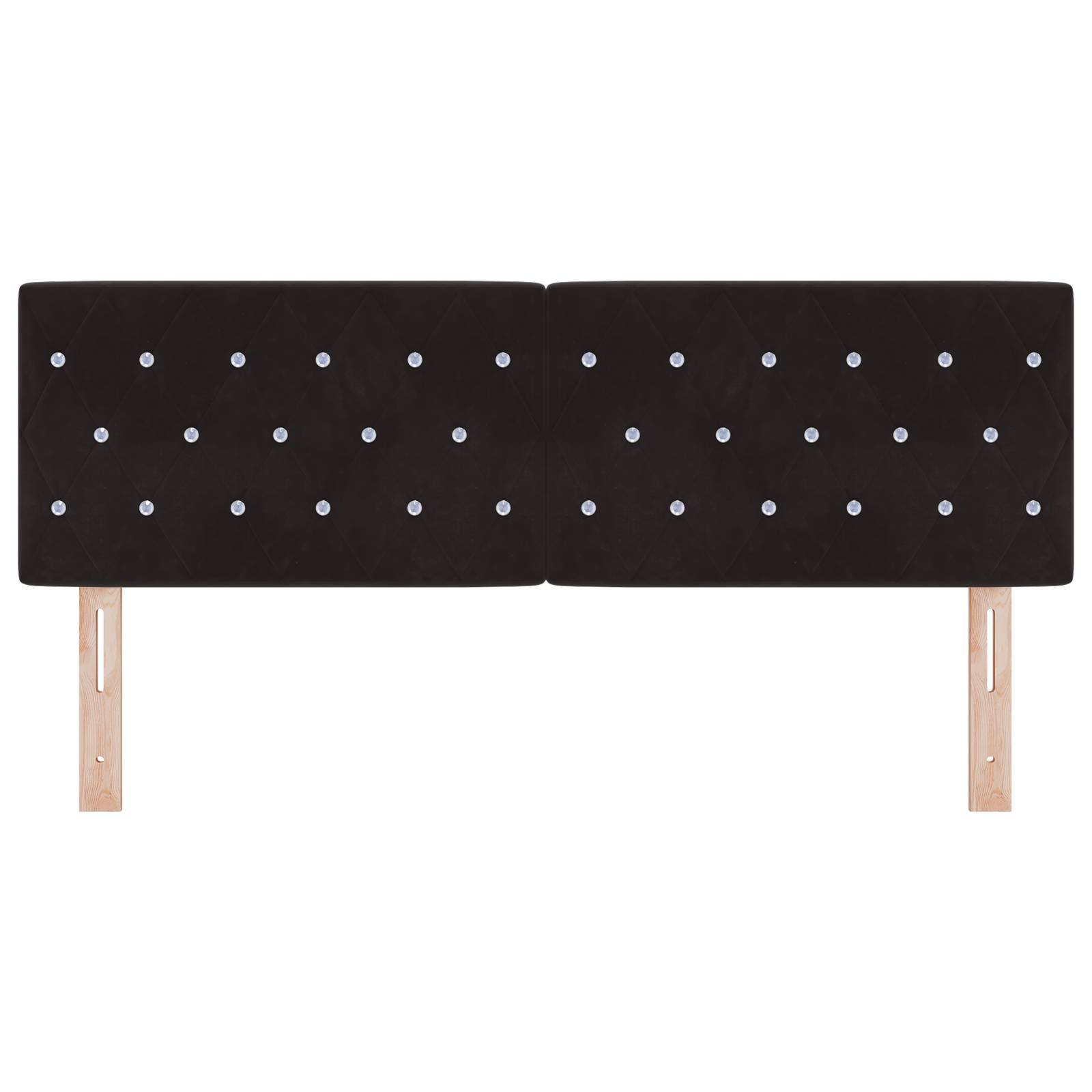 vidaXL Kopfteil mit Kristallknöpfen Schwarz 140 cm Samt