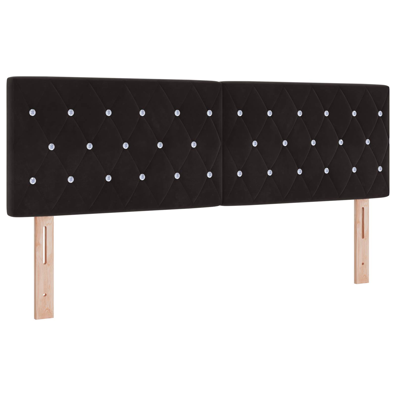 vidaXL Kopfteil mit Kristallknöpfen Schwarz 140 cm Samt