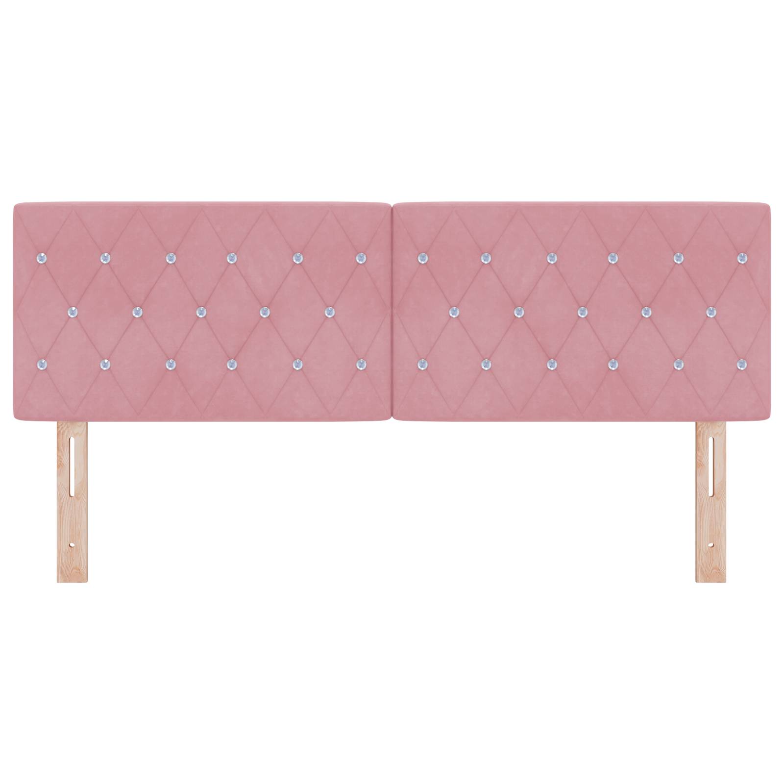 vidaXL LED Kopfteil Kristallknopf Gepolstert Rosa 72 cm Samt