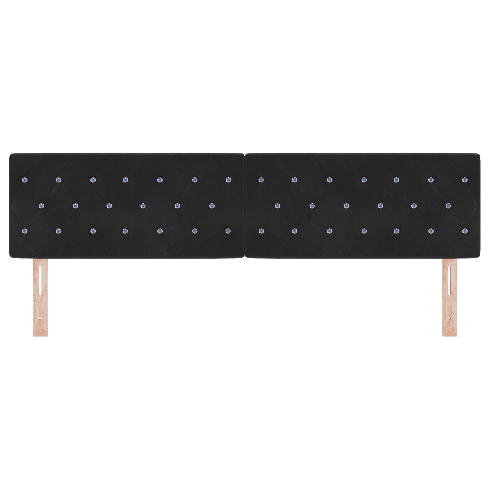 vidaXL Kopfteil mit Kristallknöpfen Schwarz 180 cm Samt