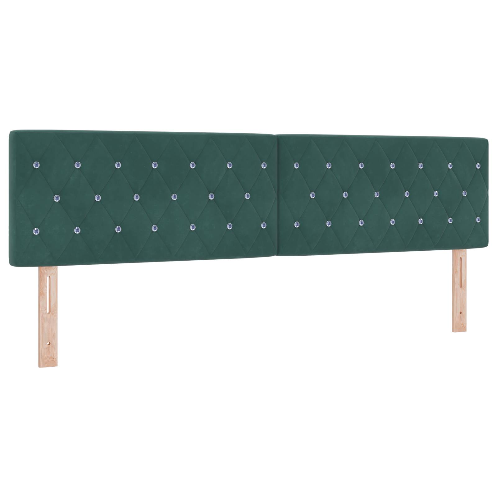vidaXL Boxspringbett mit Matratze Dunkelgrün 180x200 cm Samt