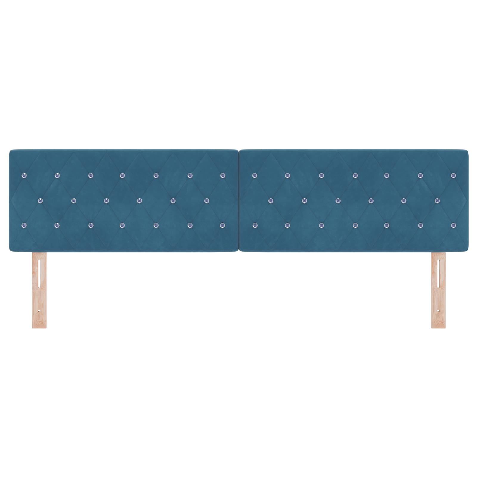 vidaXL LED-Kopfteil mit Kristallknopf-Polsterung Dunkelblau 90 cm Velvet