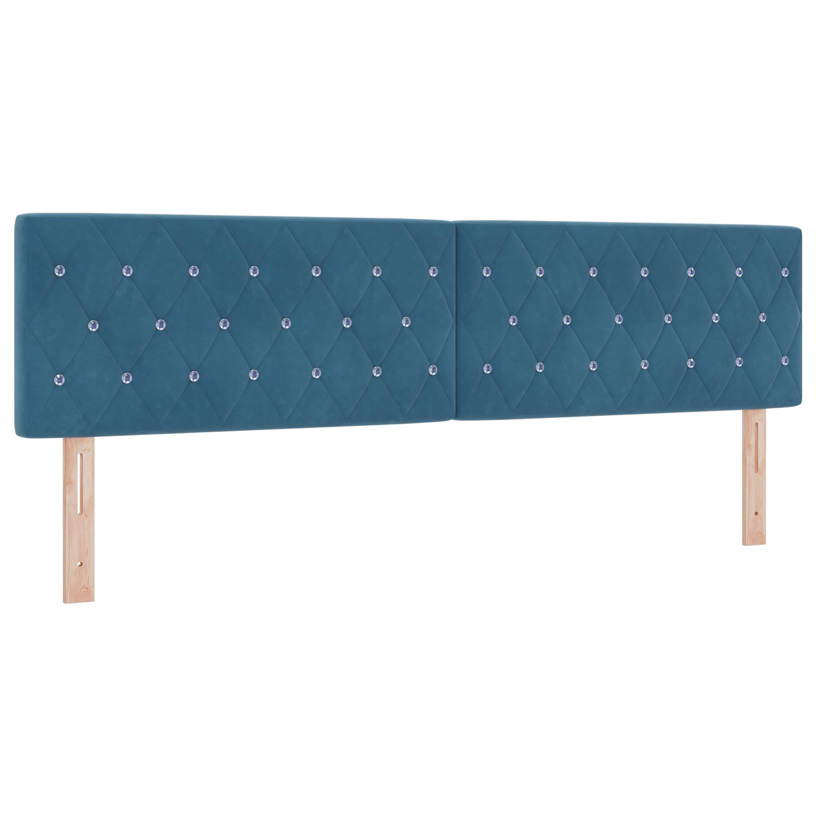 vidaXL LED-Kopfteil mit Kristallknopf-Polsterung Dunkelblau 90 cm Velvet