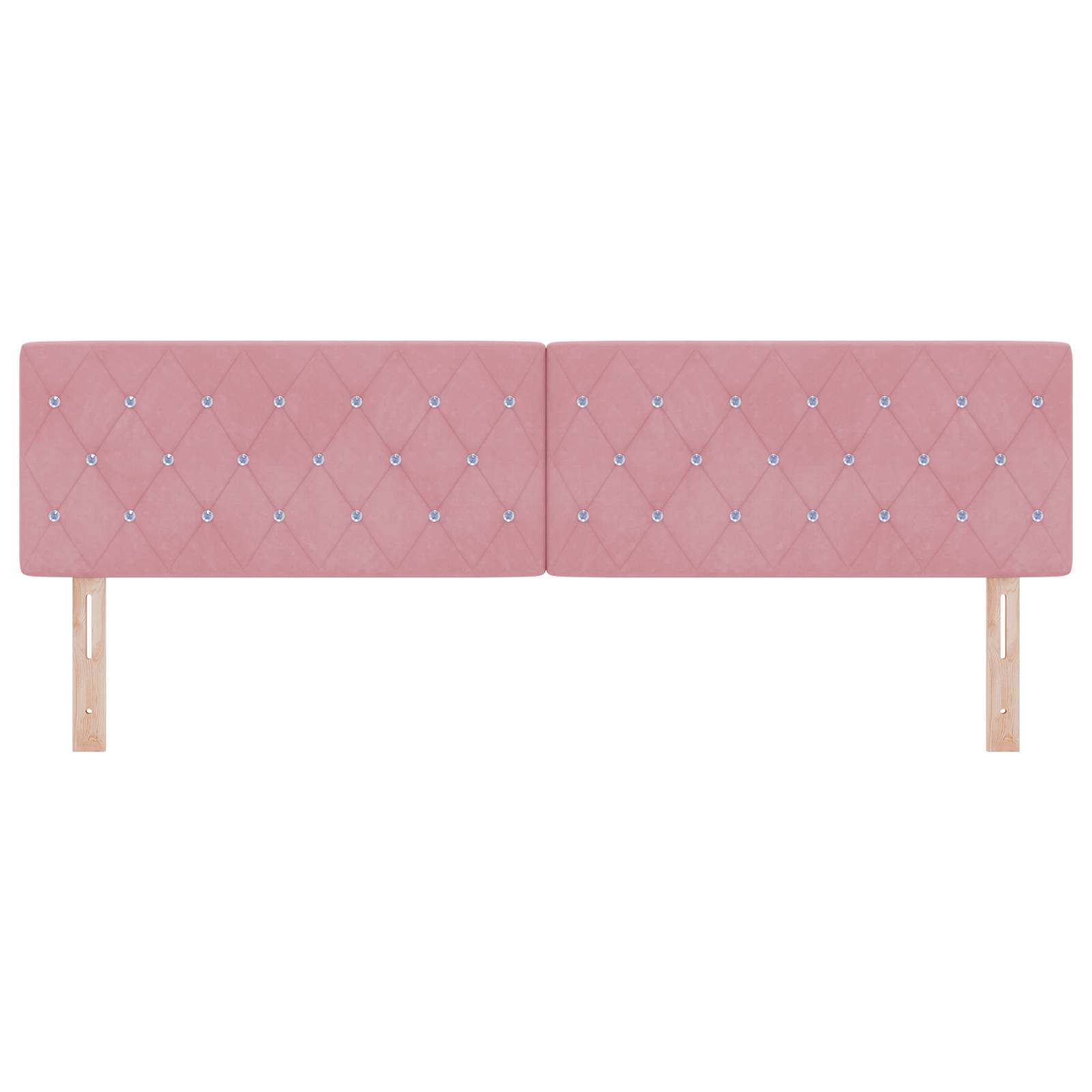 vidaXL Kopfteil mit Kristallknöpfen Rosa 180 cm Samt